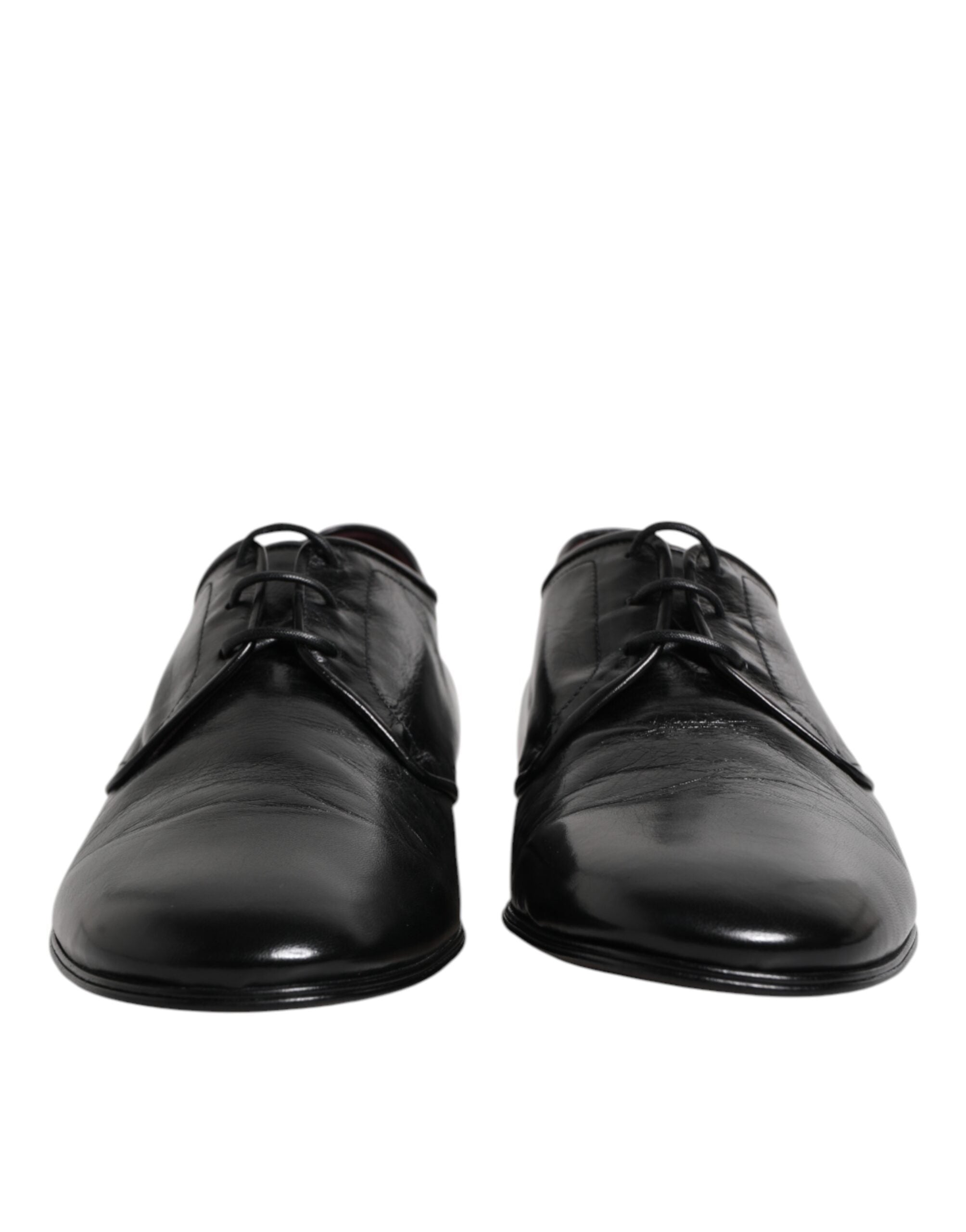 Dolce & Gabbana Black Leather Lace-Up Derby Dress Formal Shoes-2