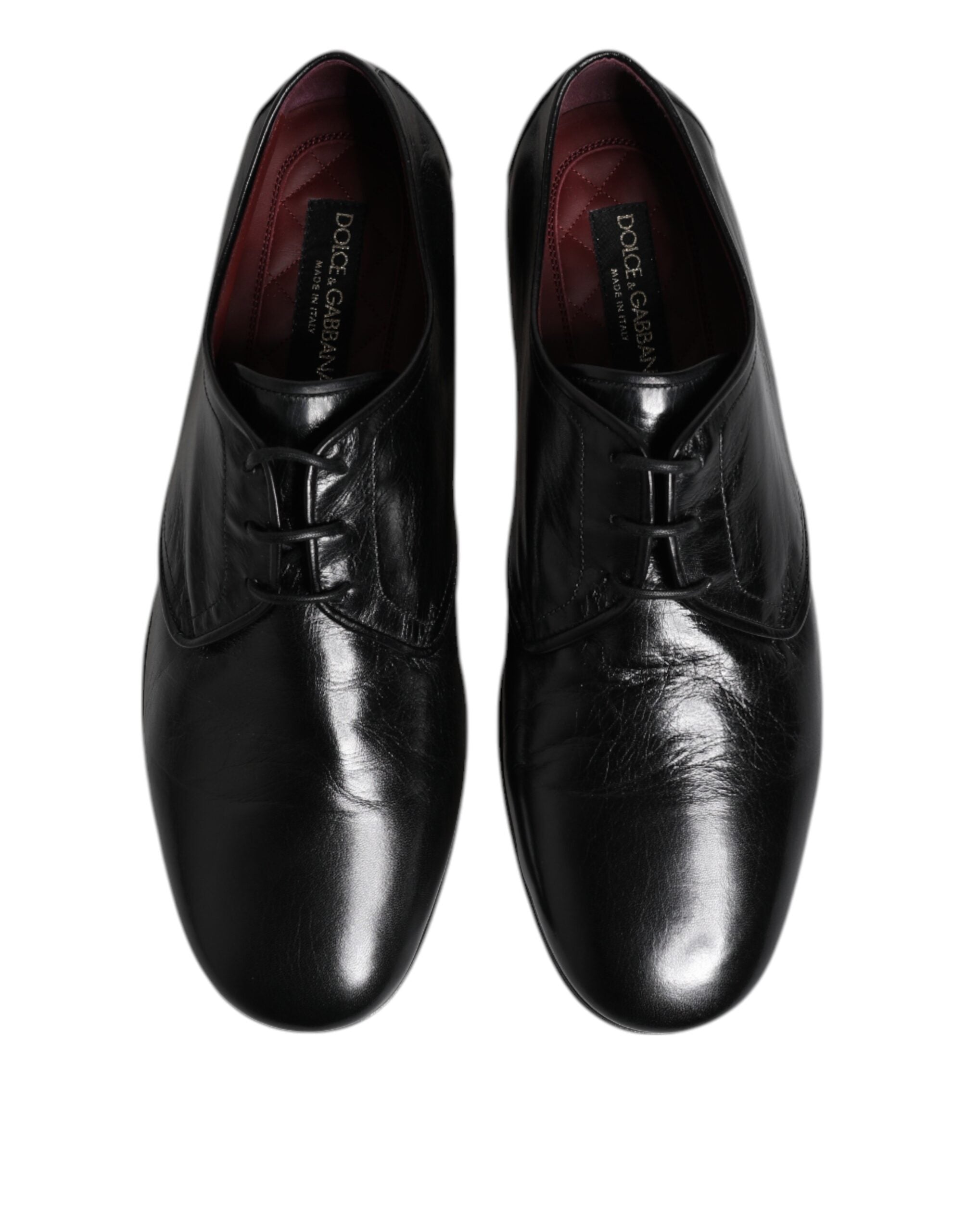 Dolce & Gabbana Black Leather Lace-Up Derby Dress Formal Shoes-3