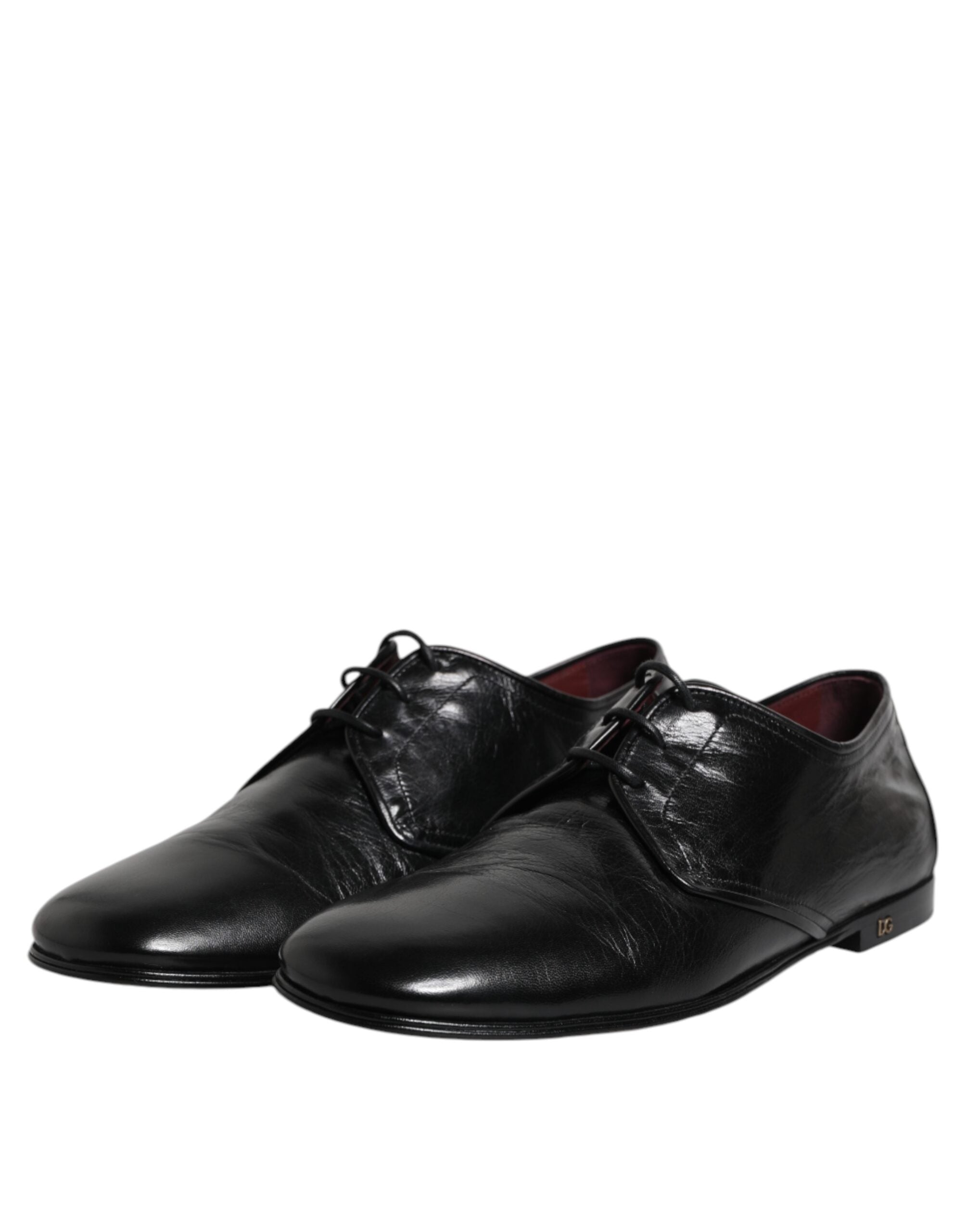 Dolce & Gabbana Black Leather Lace-Up Derby Dress Formal Shoes-4