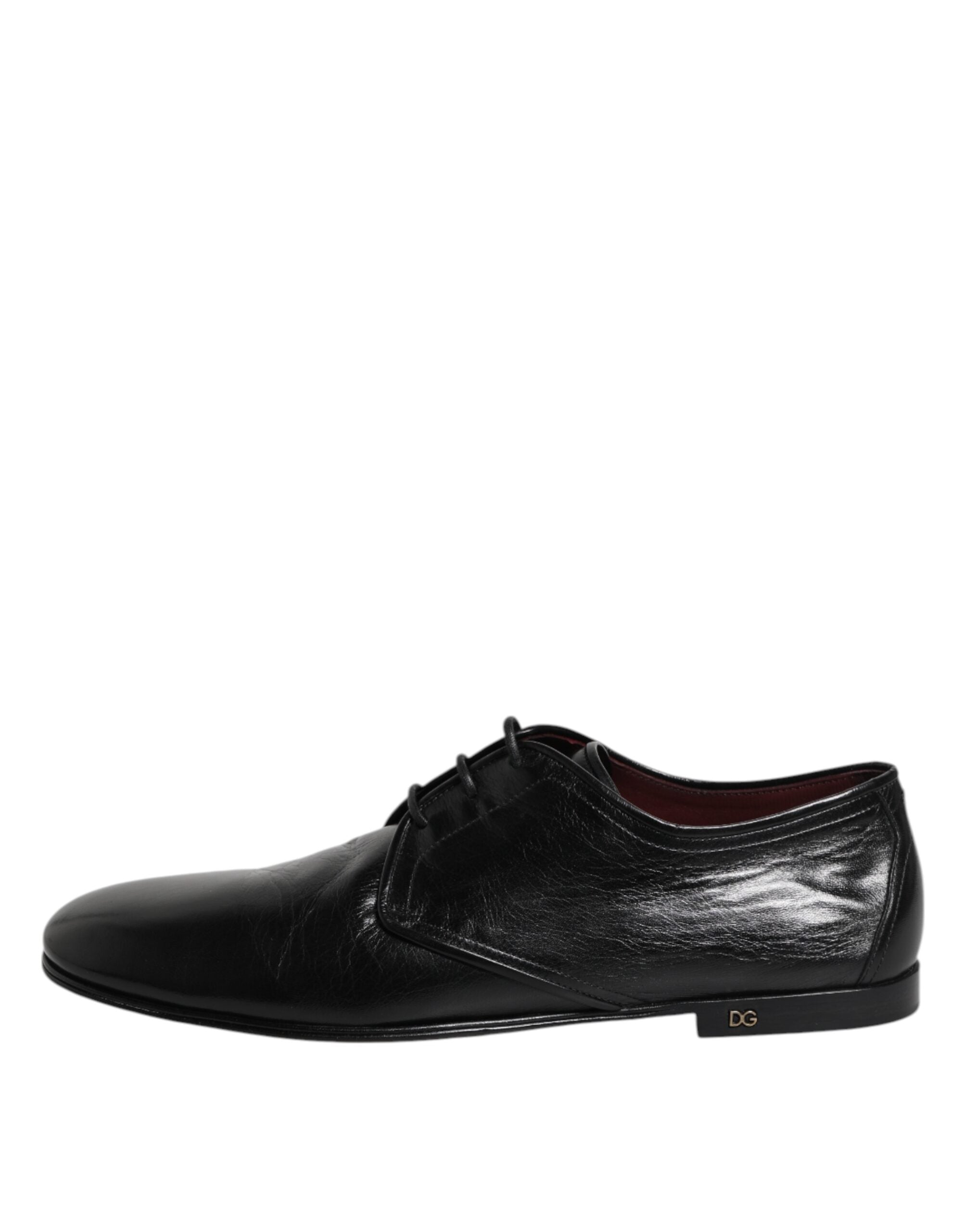 Dolce & Gabbana Black Leather Lace-Up Derby Dress Formal Shoes-6