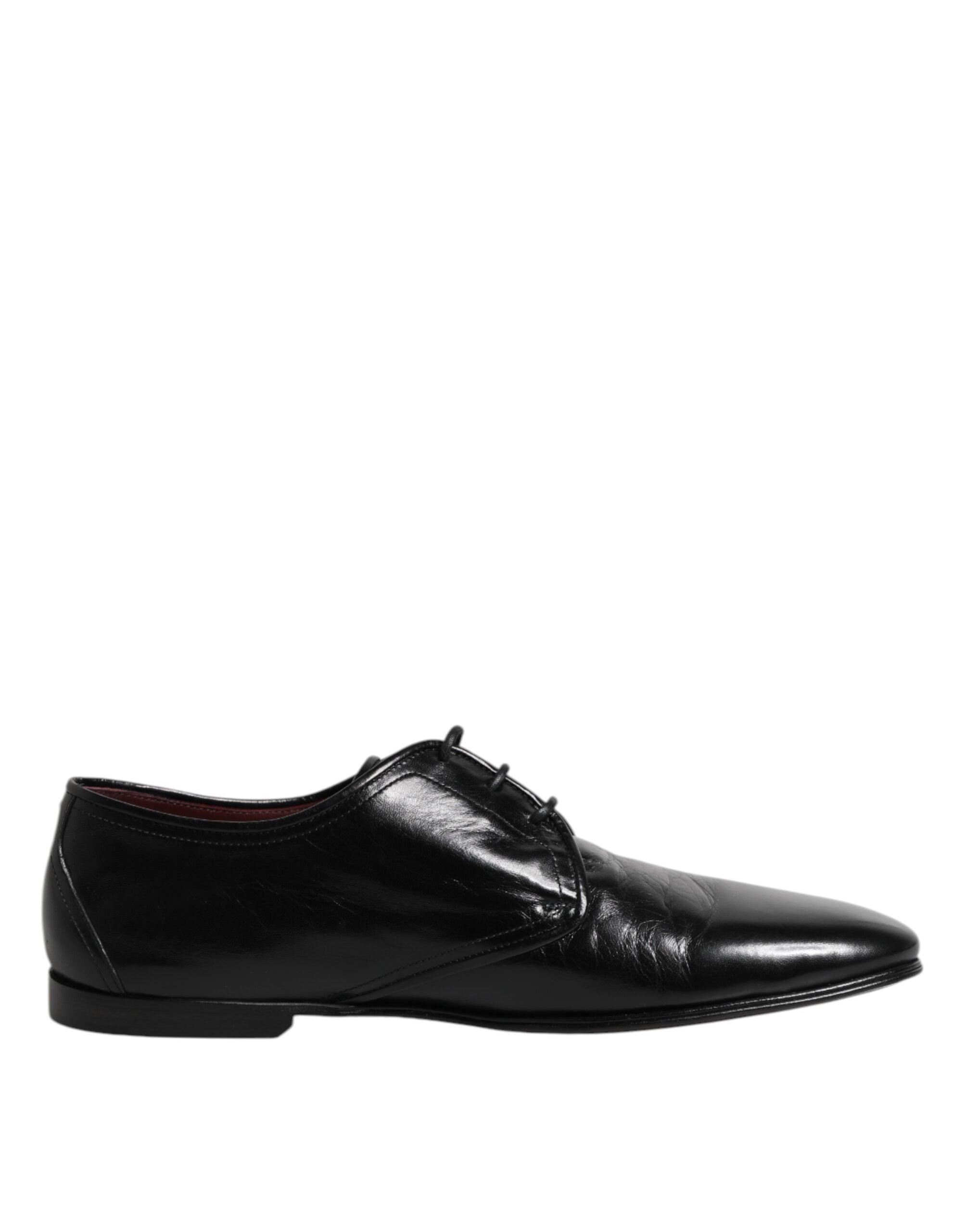 Dolce & Gabbana Black Leather Lace-Up Derby Dress Formal Shoes-1