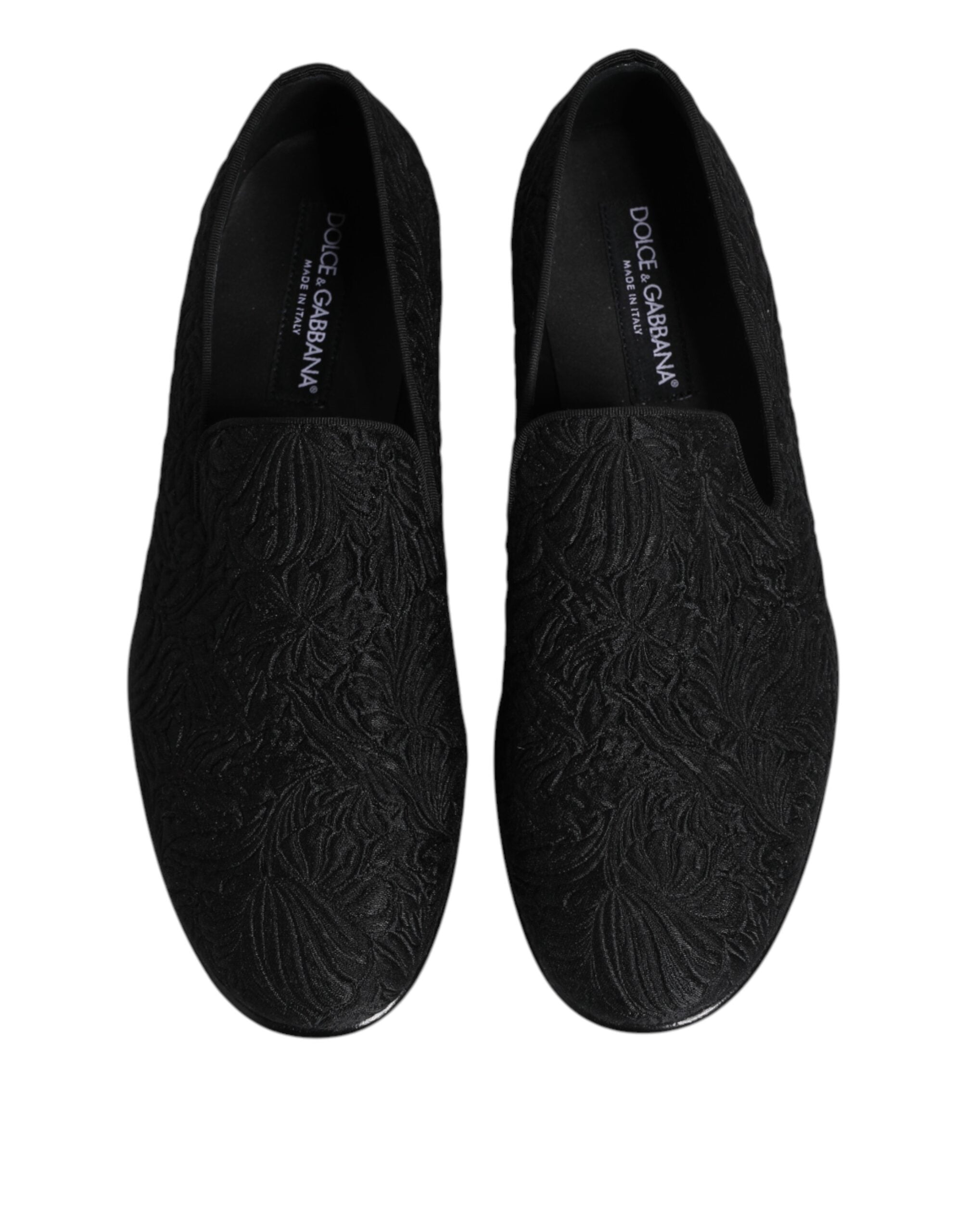 Dolce & Gabbana Schwarze Jacquard Slipper Formelle Schuhe-3
