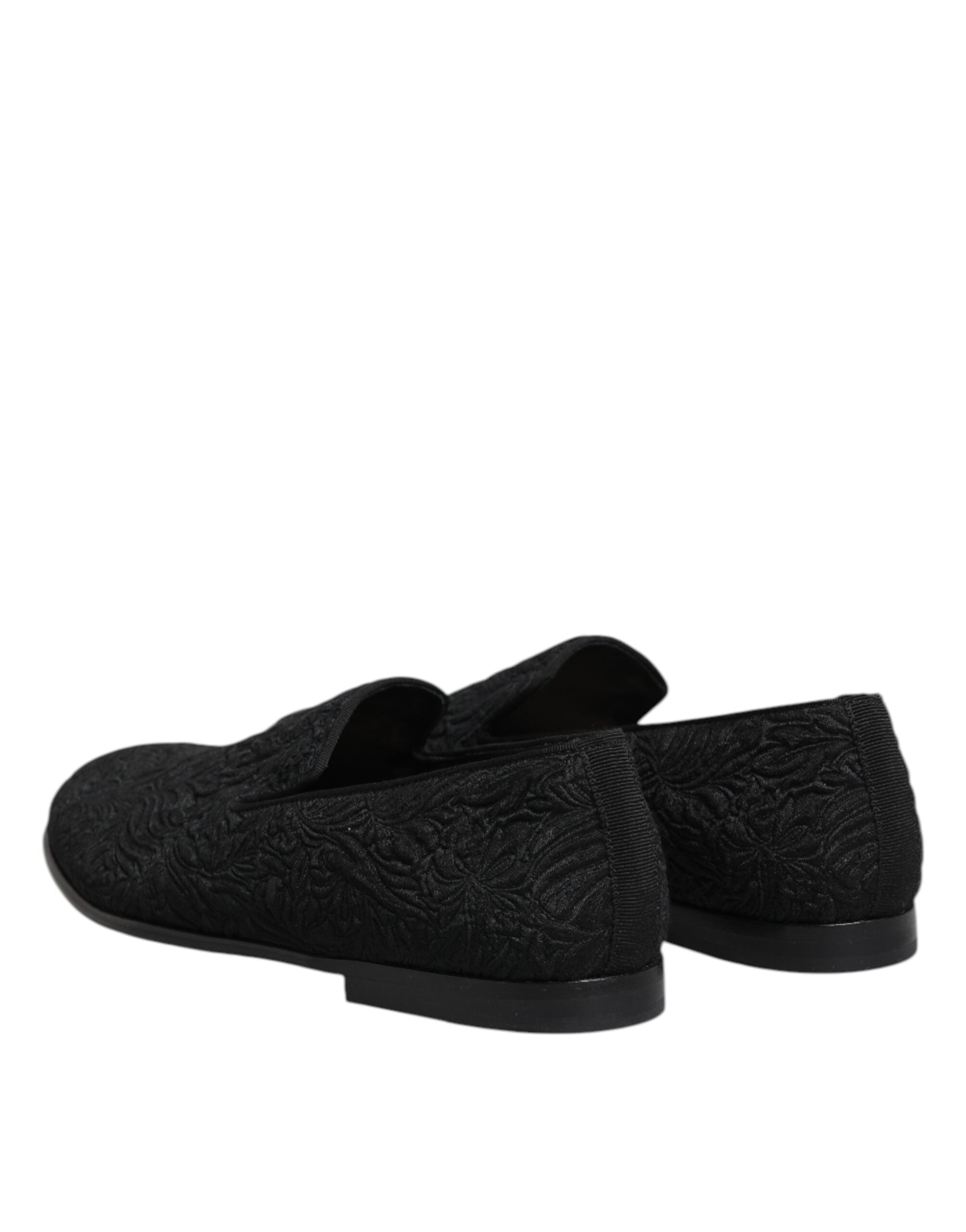 Dolce & Gabbana Schwarze Jacquard Slipper Formelle Schuhe-5