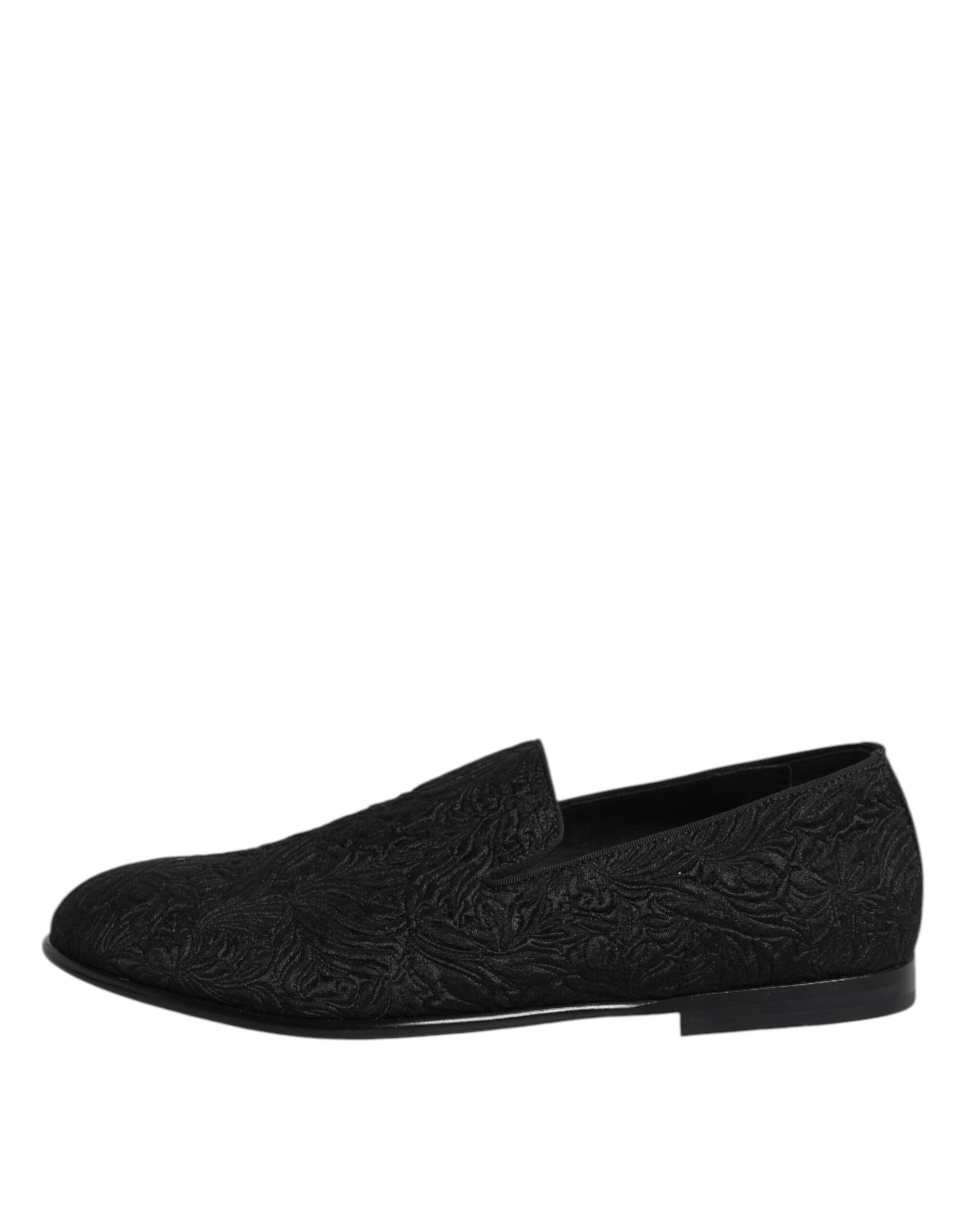 Dolce & Gabbana Schwarze Jacquard Slipper Formelle Schuhe-6