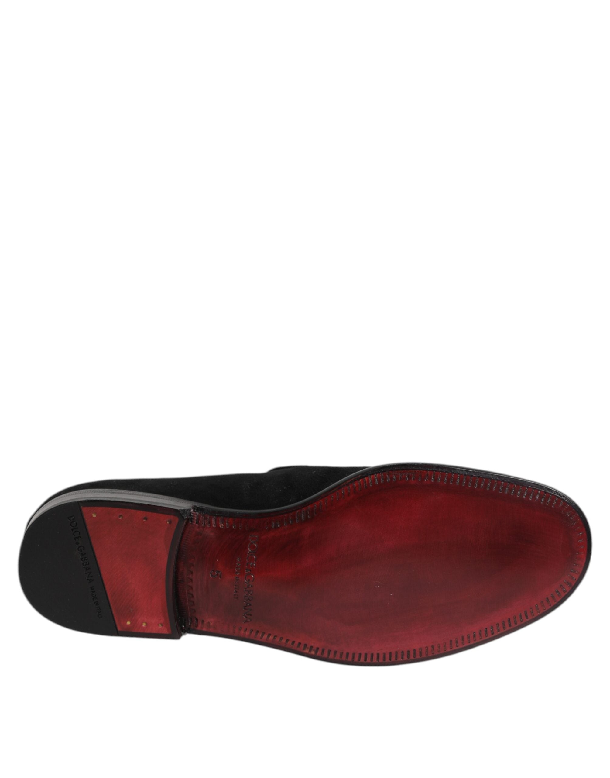 Dolce & Gabbana Schwarze Wildleder Slipper Formelle Schuhe-8