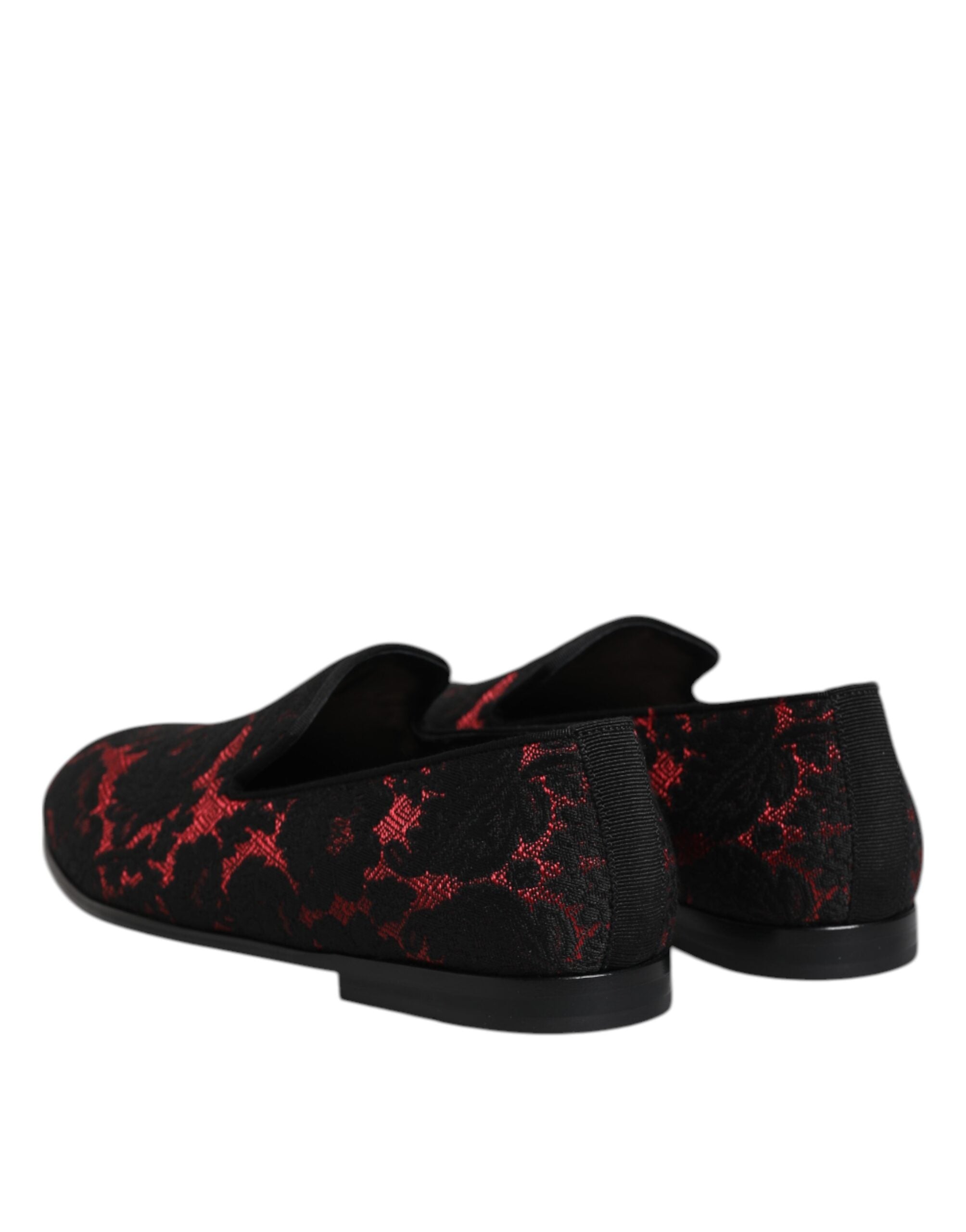 Mocasines sin cordones Dolce & Gabbana en jacquard rojo y negro-5