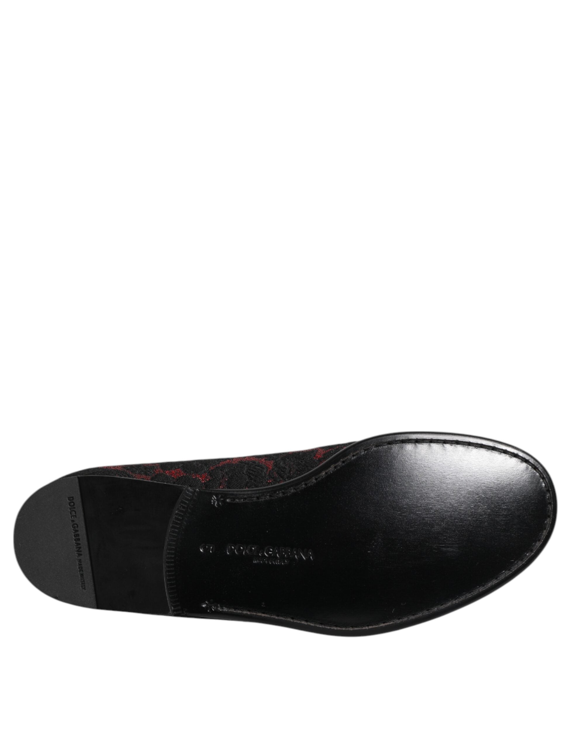Mocasines sin cordones Dolce & Gabbana en jacquard rojo y negro-8