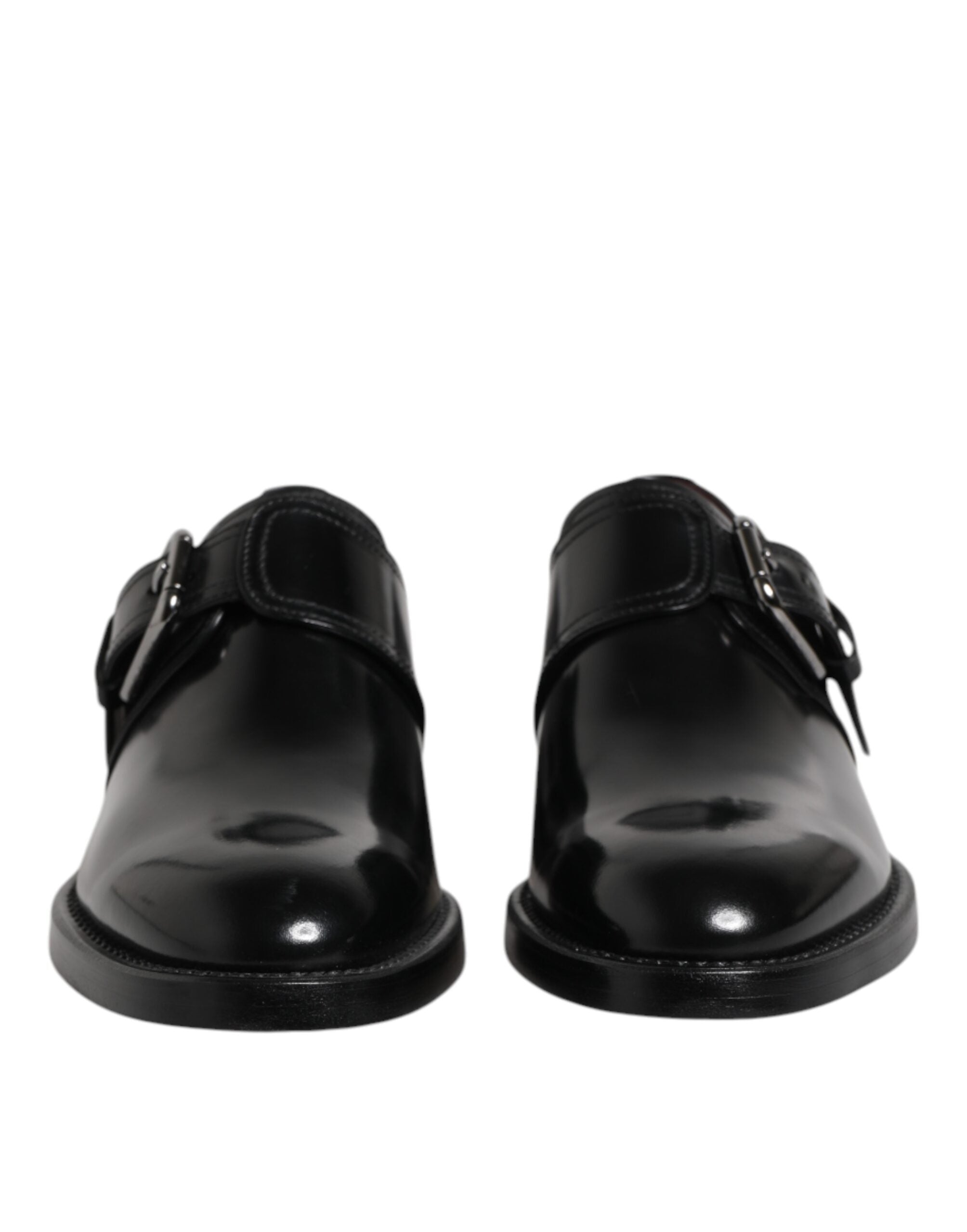 Dolce & Gabbana Black Leather Monk Strap Derby Formal Shoes-2