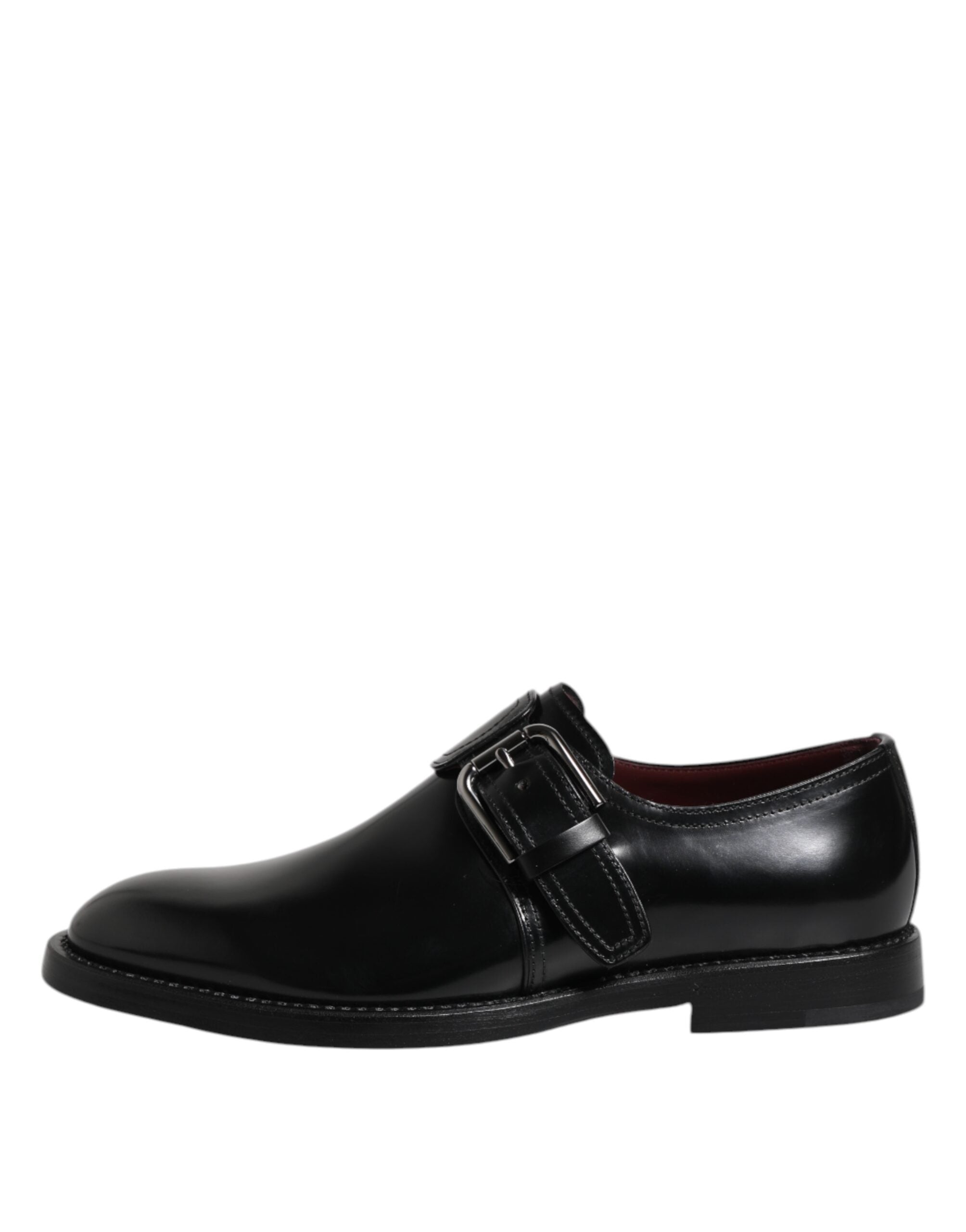 Dolce & Gabbana Black Leather Monk Strap Derby Formal Shoes-6