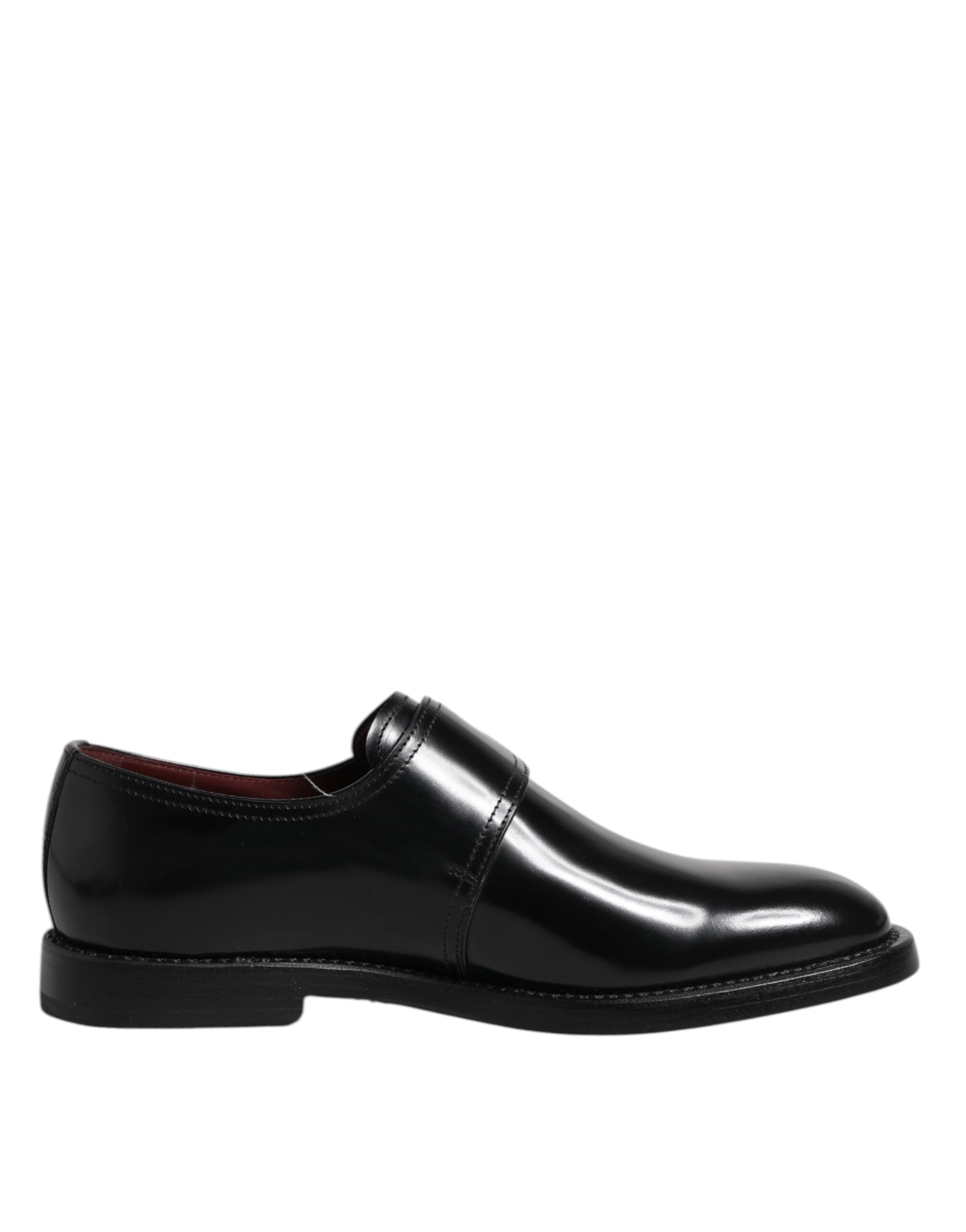 Dolce & Gabbana Black Leather Monk Strap Derby Formal Shoes-7
