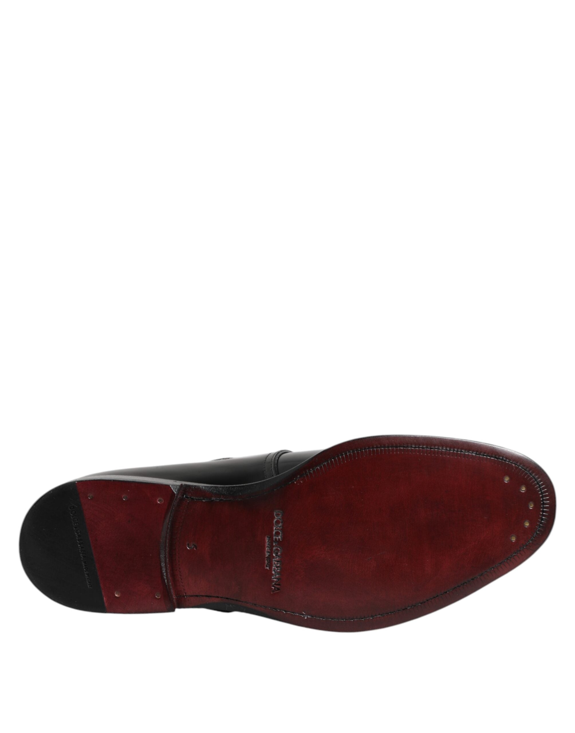 Dolce & Gabbana Black Leather Monk Strap Derby Formal Shoes-8