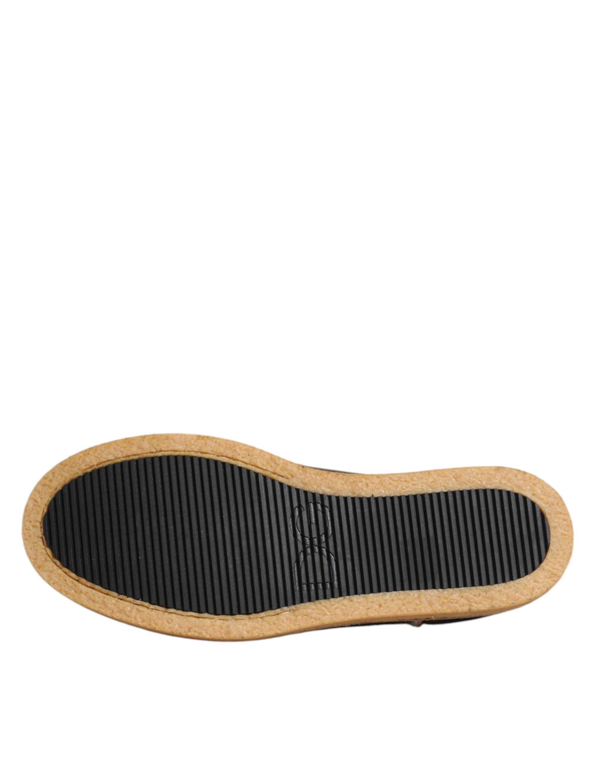 Mocasines Dolce & Gabbana de piel de becerro marrón y blanca-8