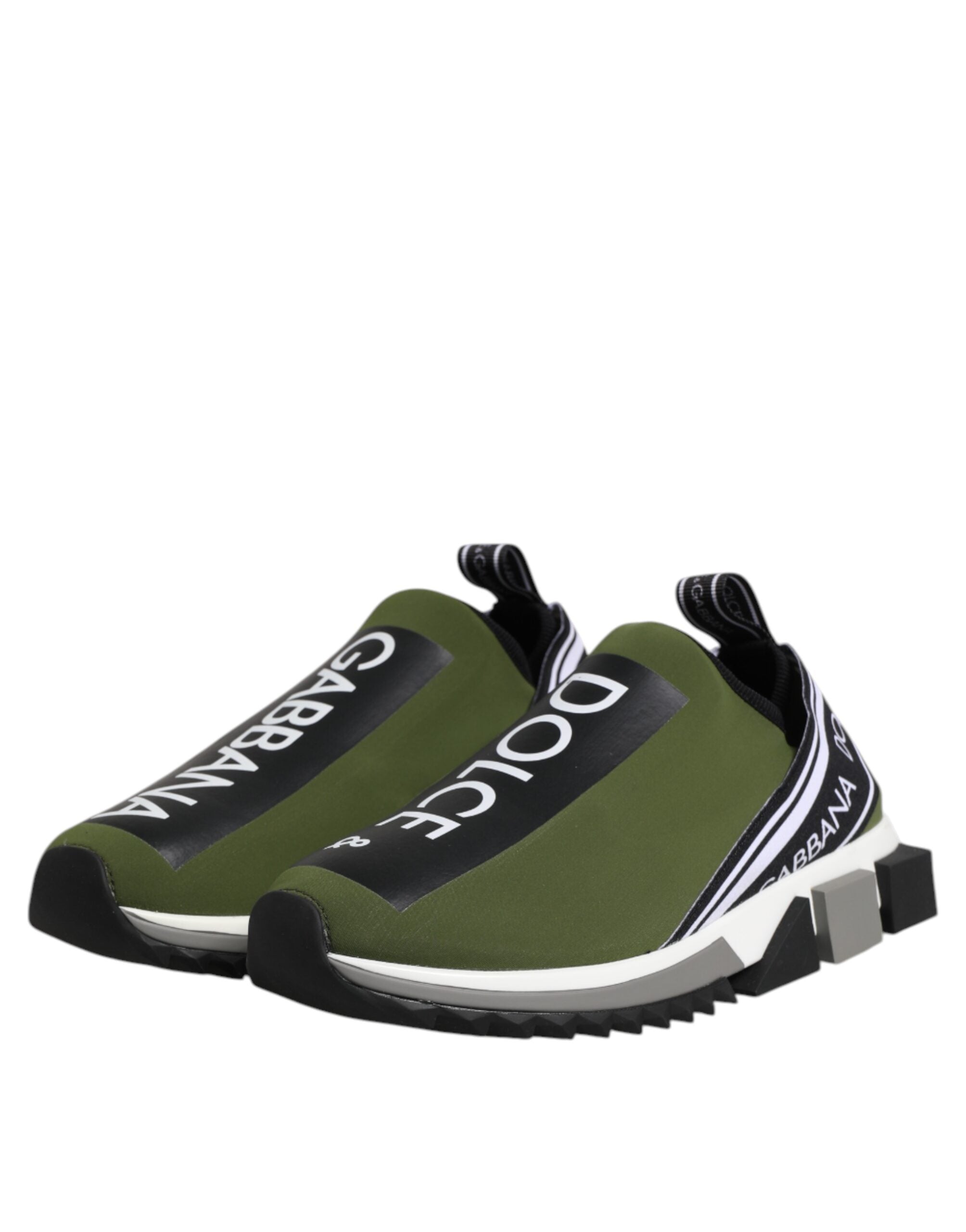 Zapatillas deportivas Sorrento sin cordones en verde y negro de Dolce & Gabbana-4