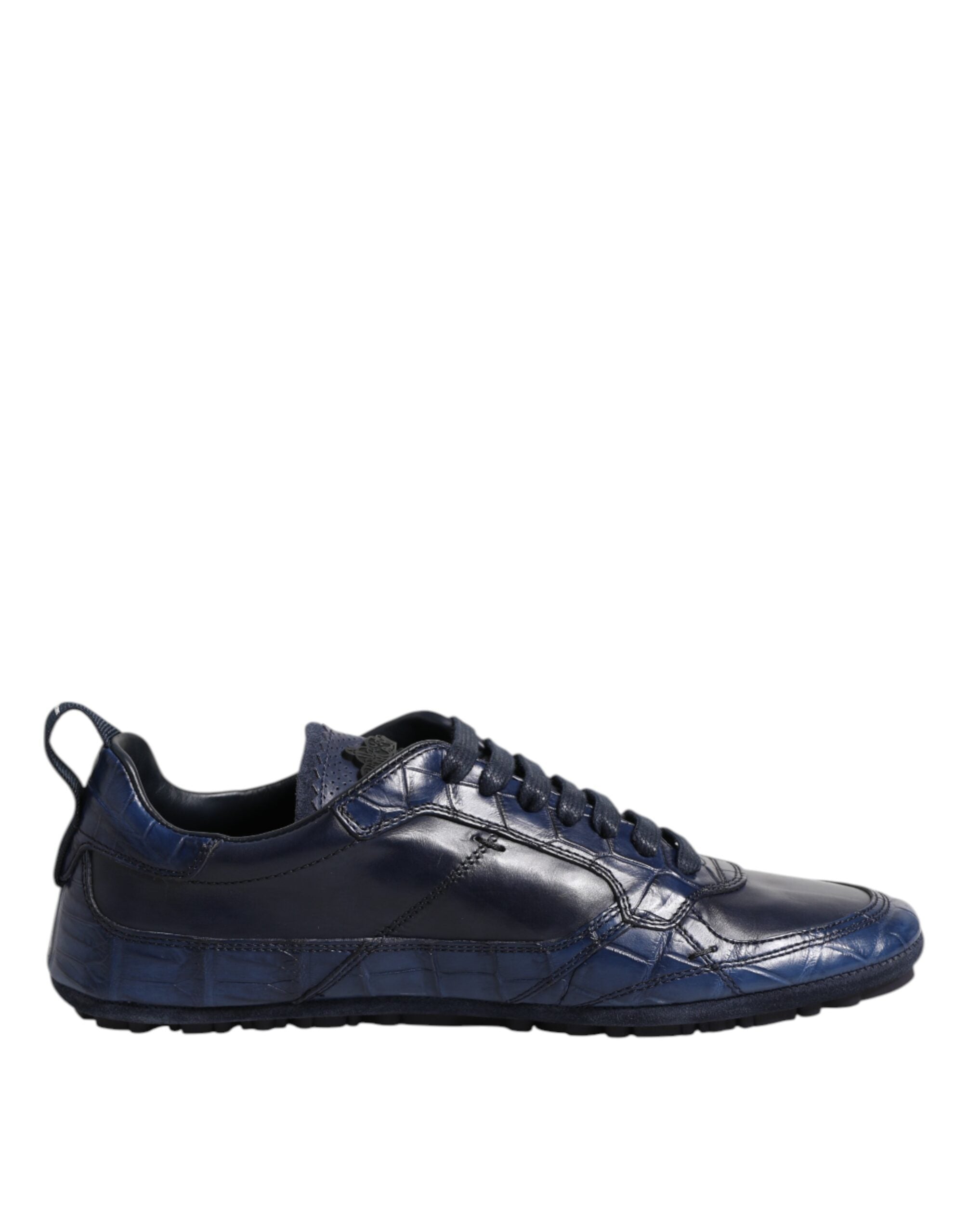Dolce & Gabbana Dark Blue Leather Low Top Men's Sneakers Shoes-7