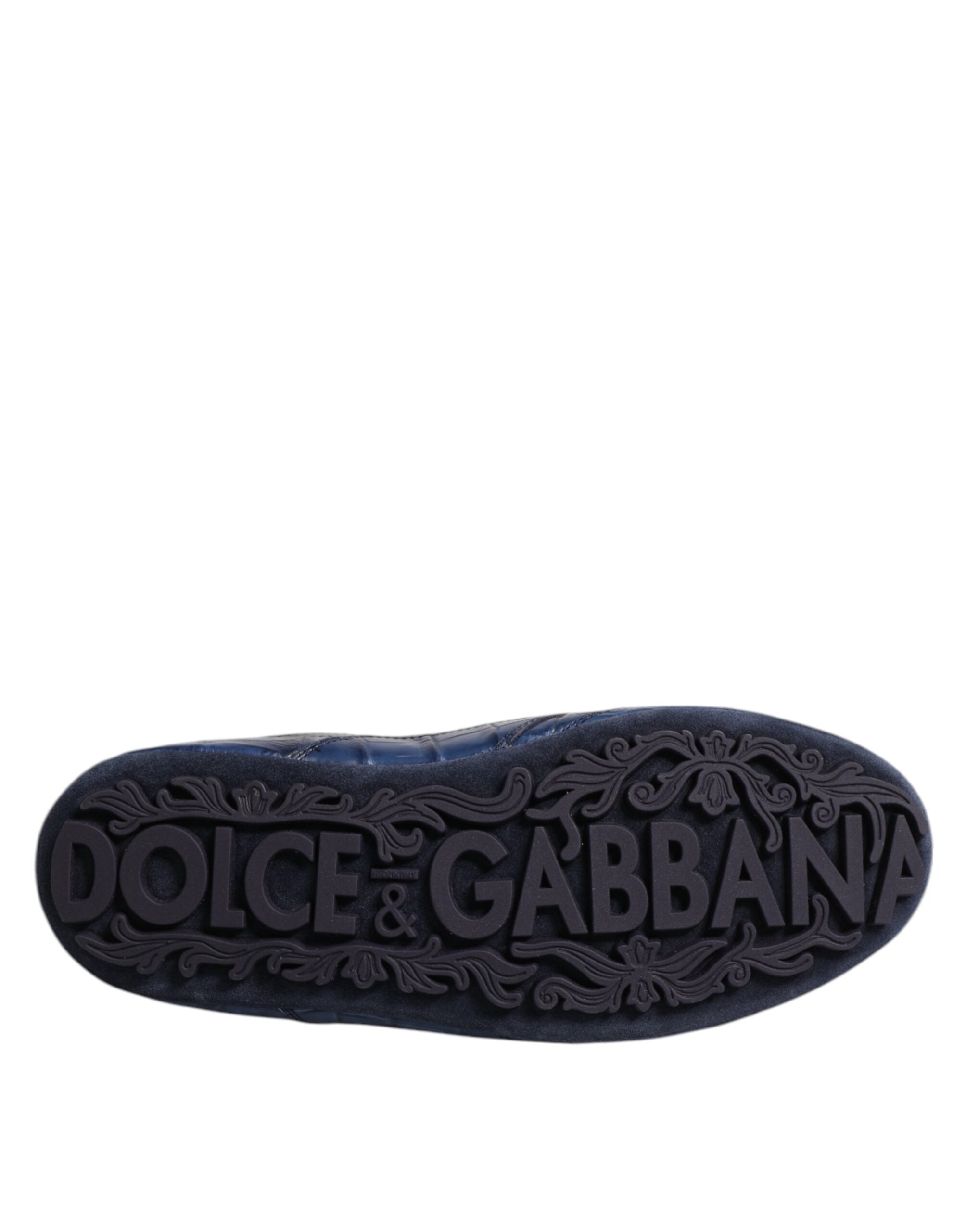 Dolce & Gabbana Dark Blue Leather Low Top Men's Sneakers Shoes-8