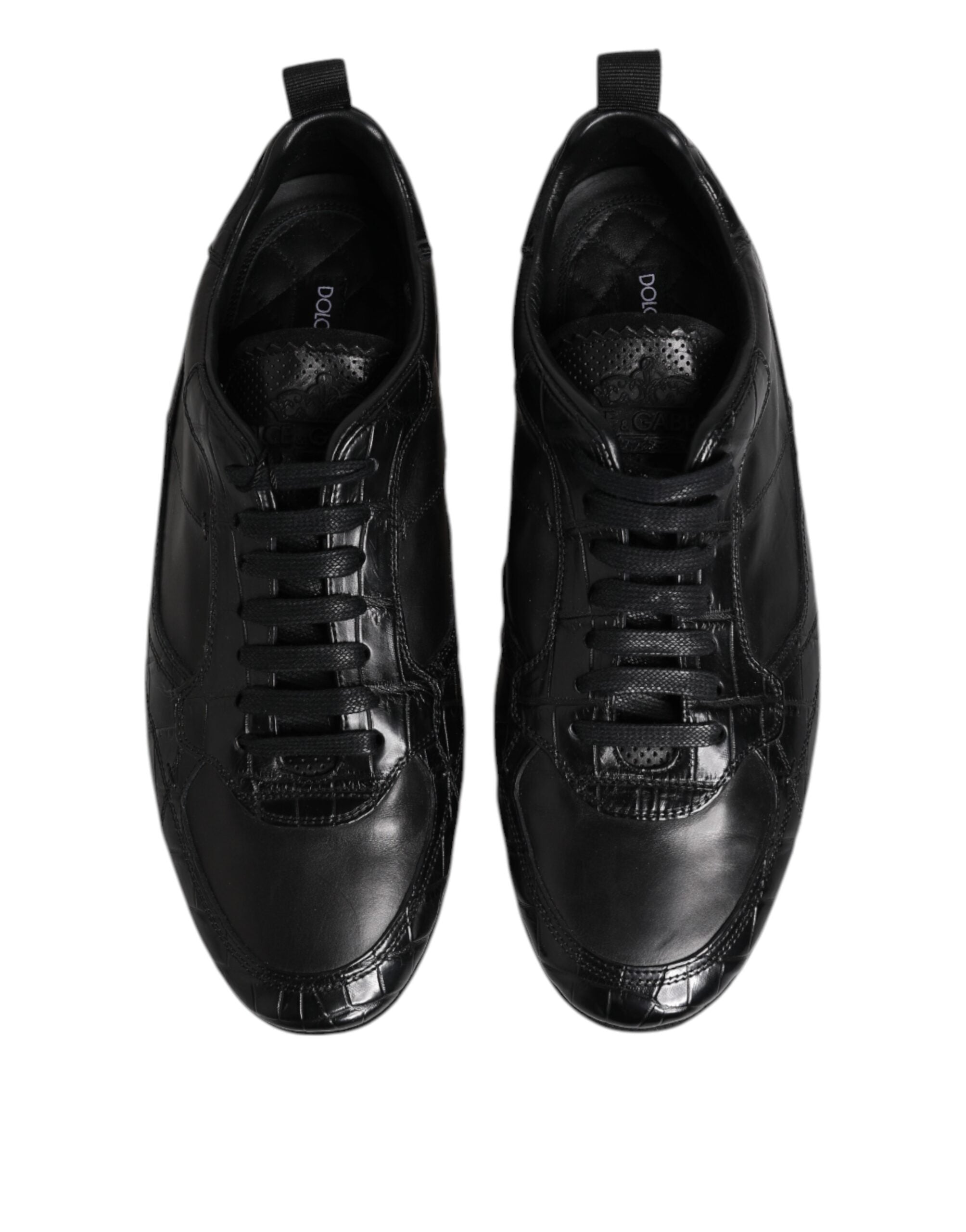 Zapatillas bajas de piel exótica negra de Dolce & Gabbana-3