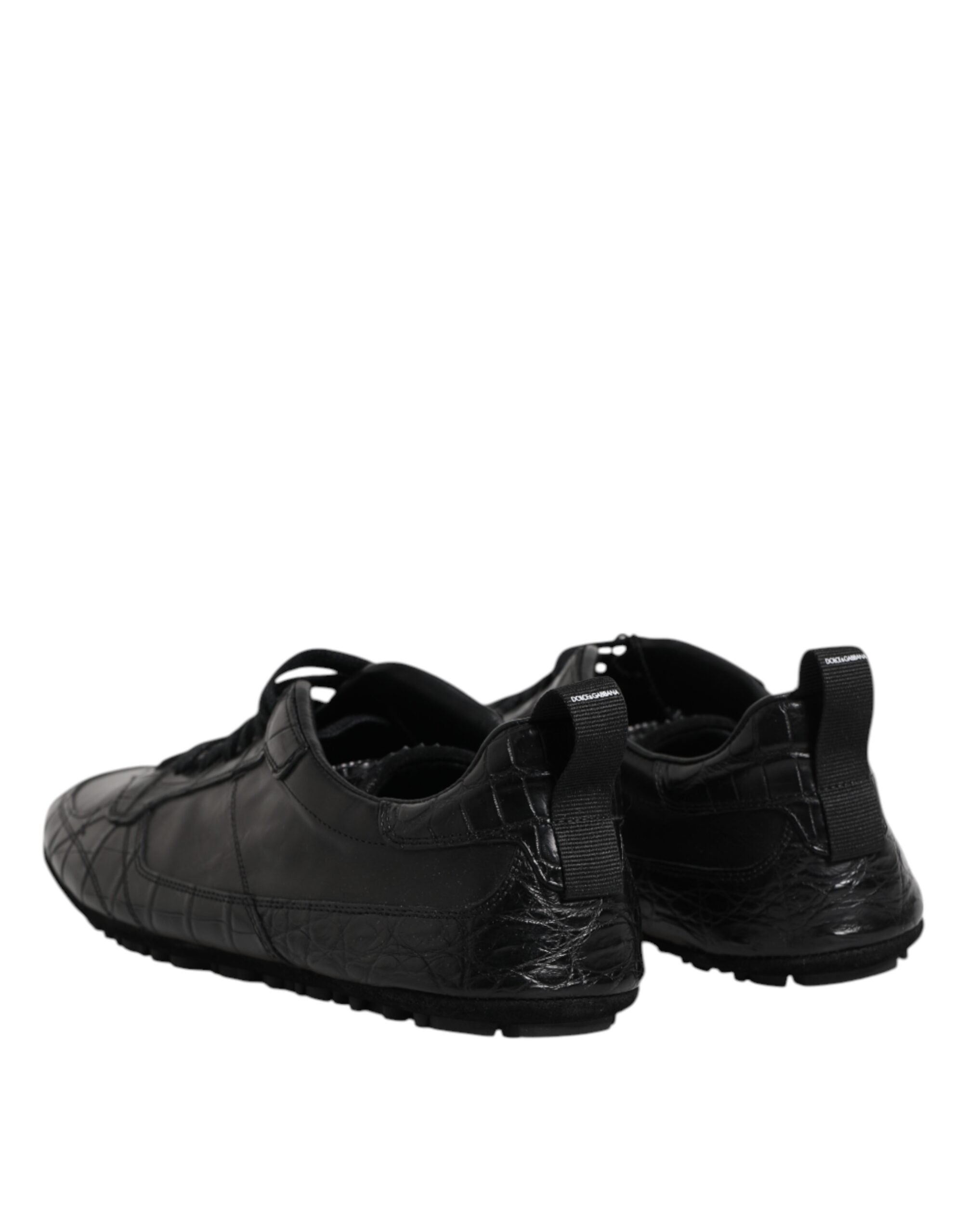 Zapatillas bajas de piel exótica negra de Dolce & Gabbana-5