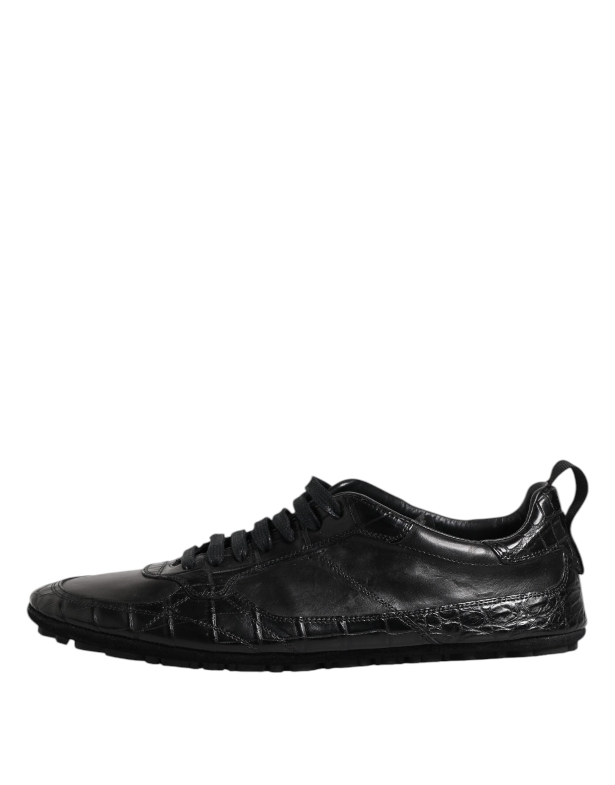 Zapatillas bajas de piel exótica negra de Dolce & Gabbana-6