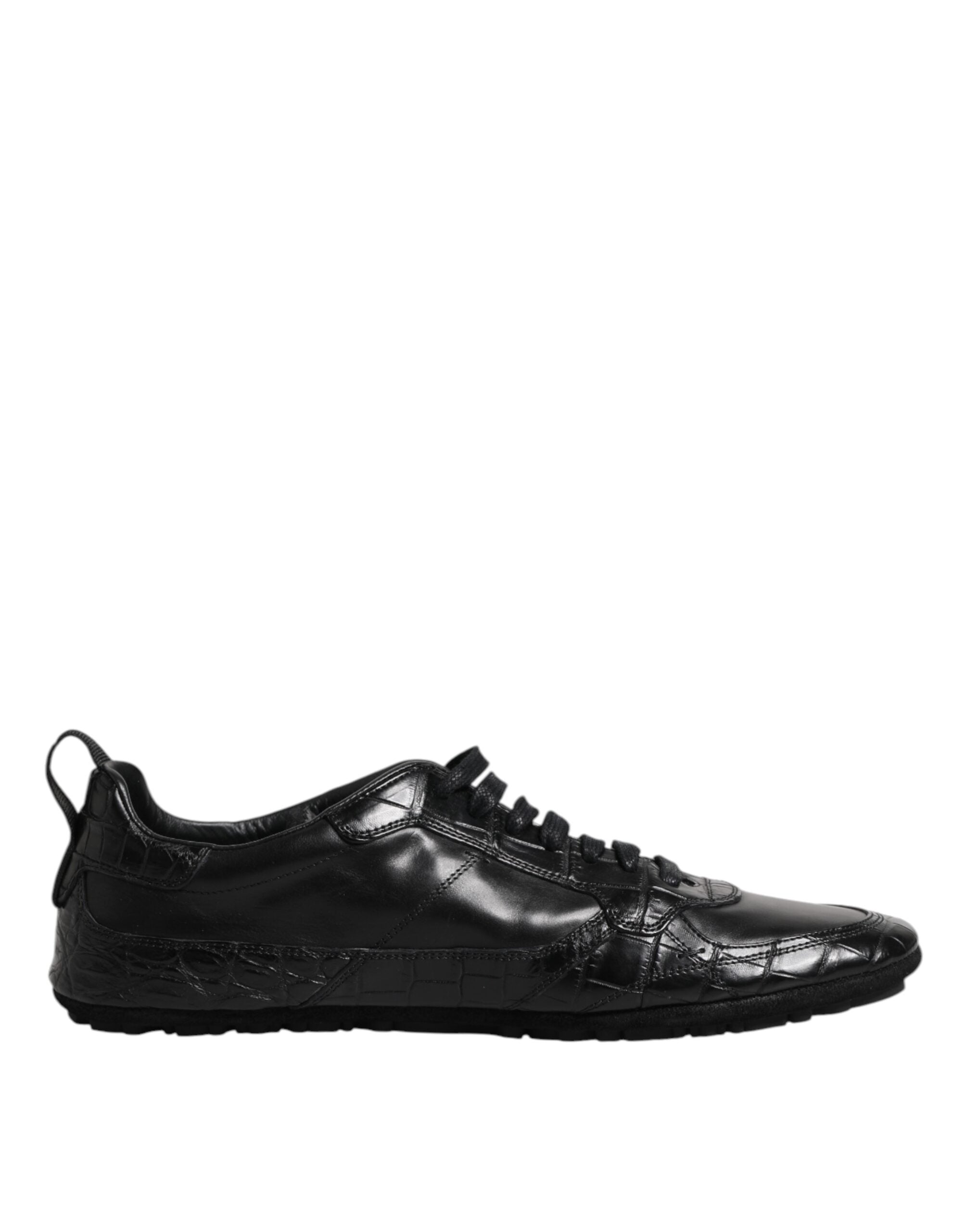Zapatillas bajas de piel exótica negra de Dolce & Gabbana-1