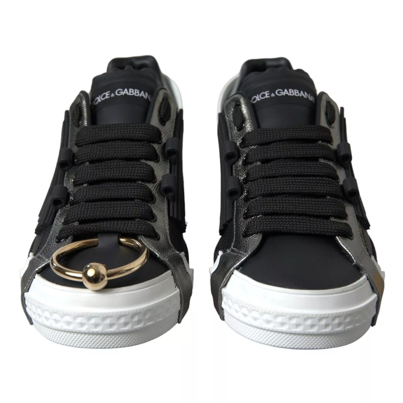 Zapatillas bajas de cuero negro Dolce & Gabbana Zapatos Portofino-3