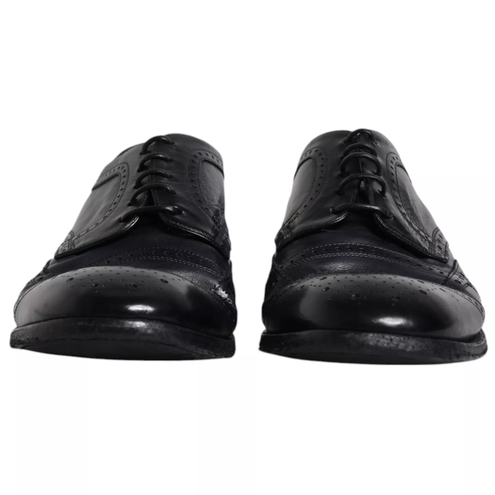 Dolce & Gabbana Dunkelblaue Leder Derby Wingtip Formelle Schuhe-7