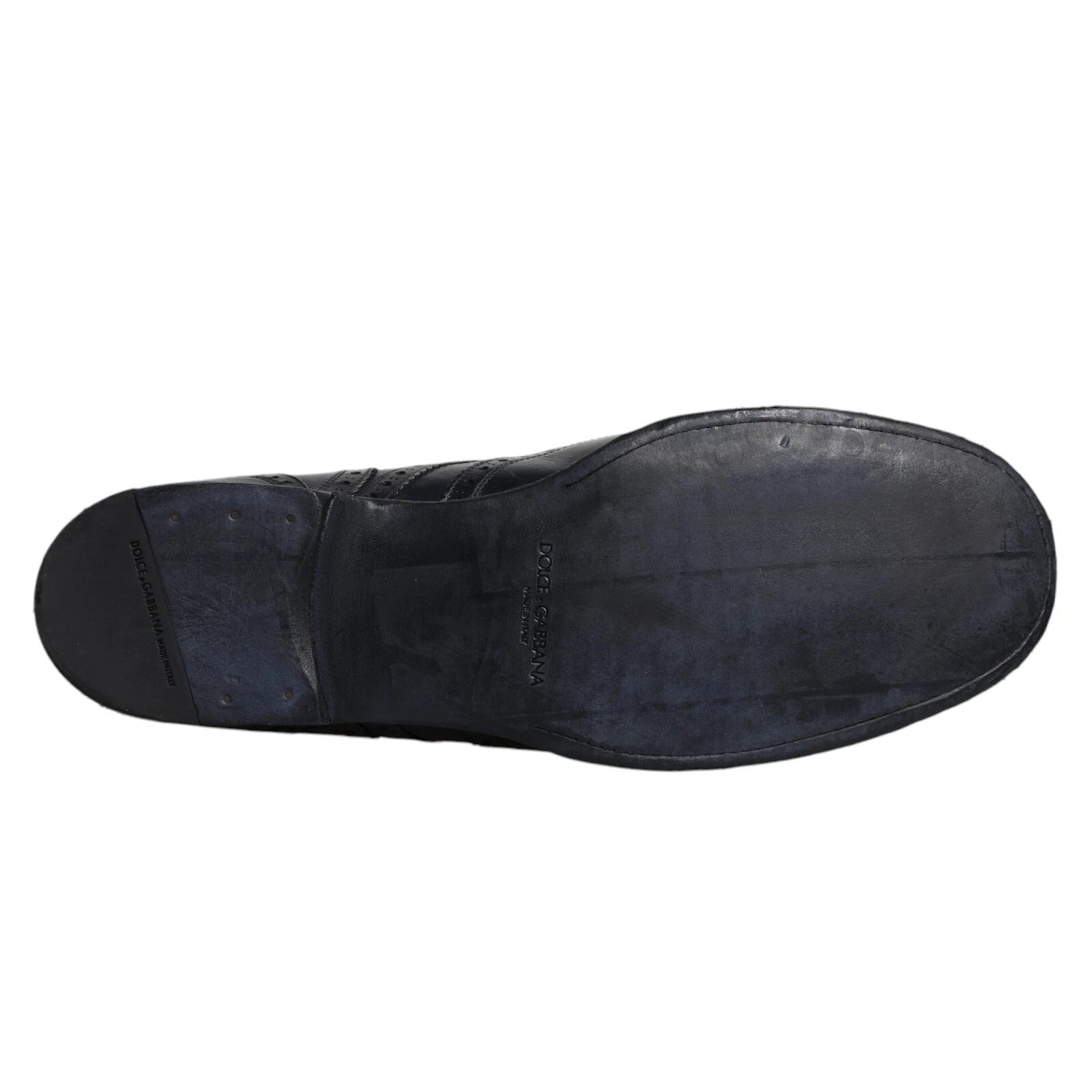 Dolce & Gabbana Dunkelblaue Leder Derby Wingtip Formelle Schuhe-8