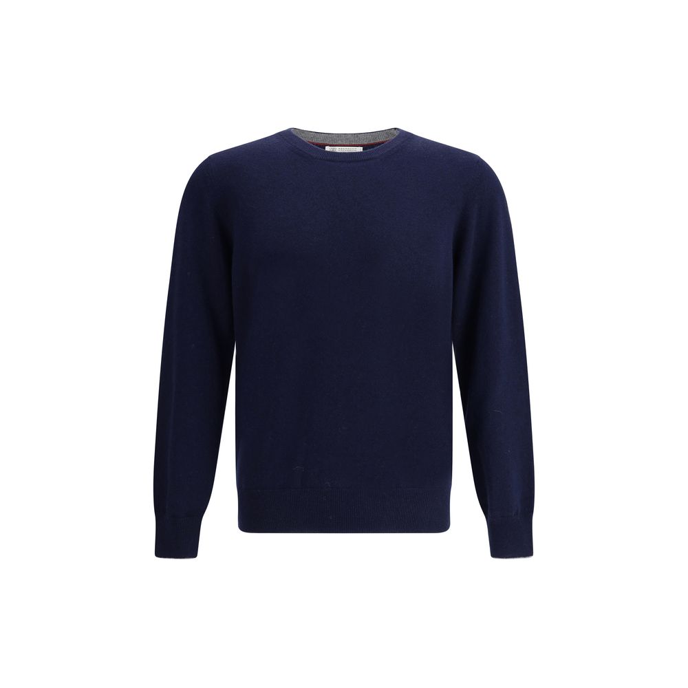 Brunello Cucinelli Blauer Kaschmirpullover-1