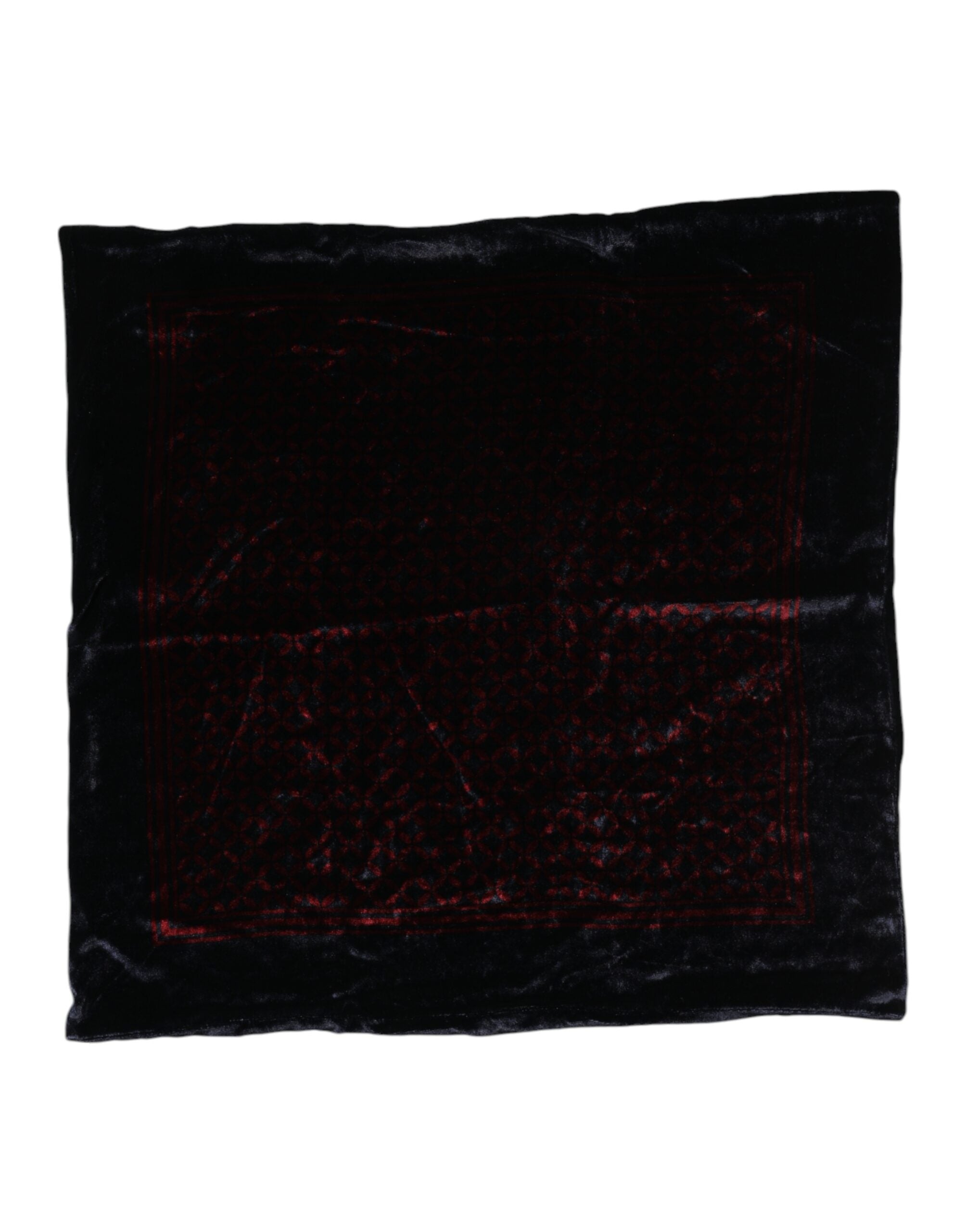 Dolce & Gabbana Schwarz Rot Viskose Quadrat Männer Foulard Schal-2