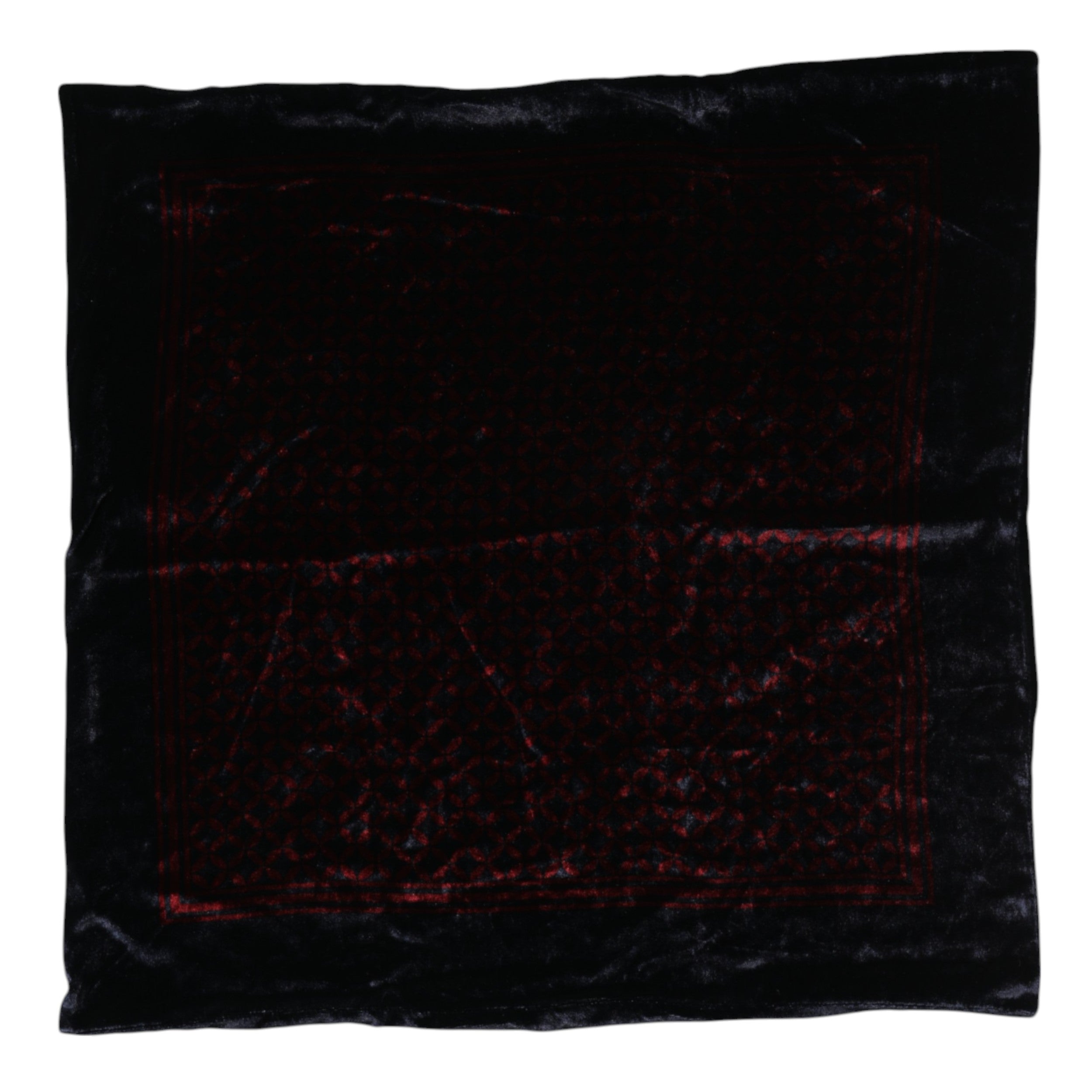 Dolce & Gabbana Schwarz Rot Viskose Quadrat Männer Foulard Schal-3
