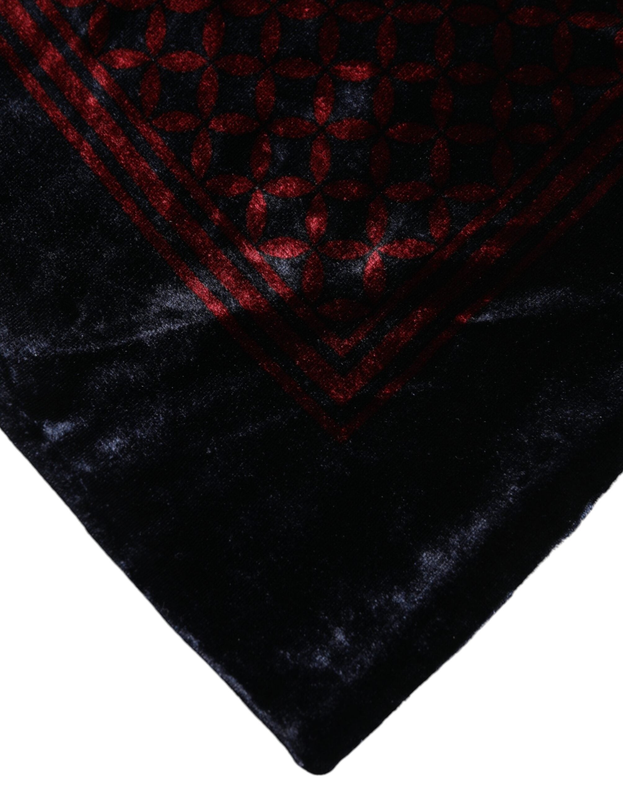 Dolce & Gabbana Schwarz Rot Viskose Quadrat Männer Foulard Schal-4