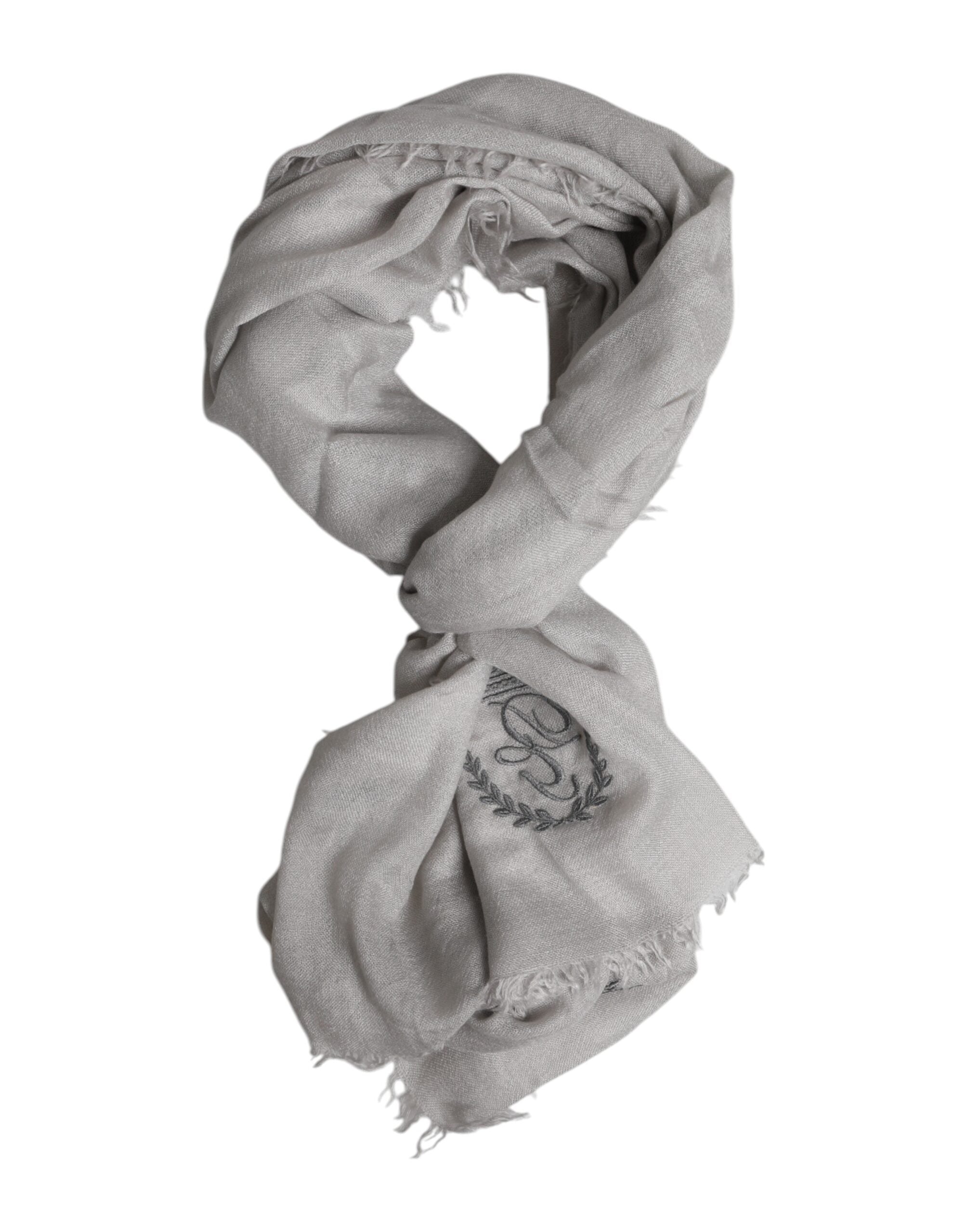 Dolce & Gabbana Grey DG Crown Neck Warmer Wrap Scarf-1
