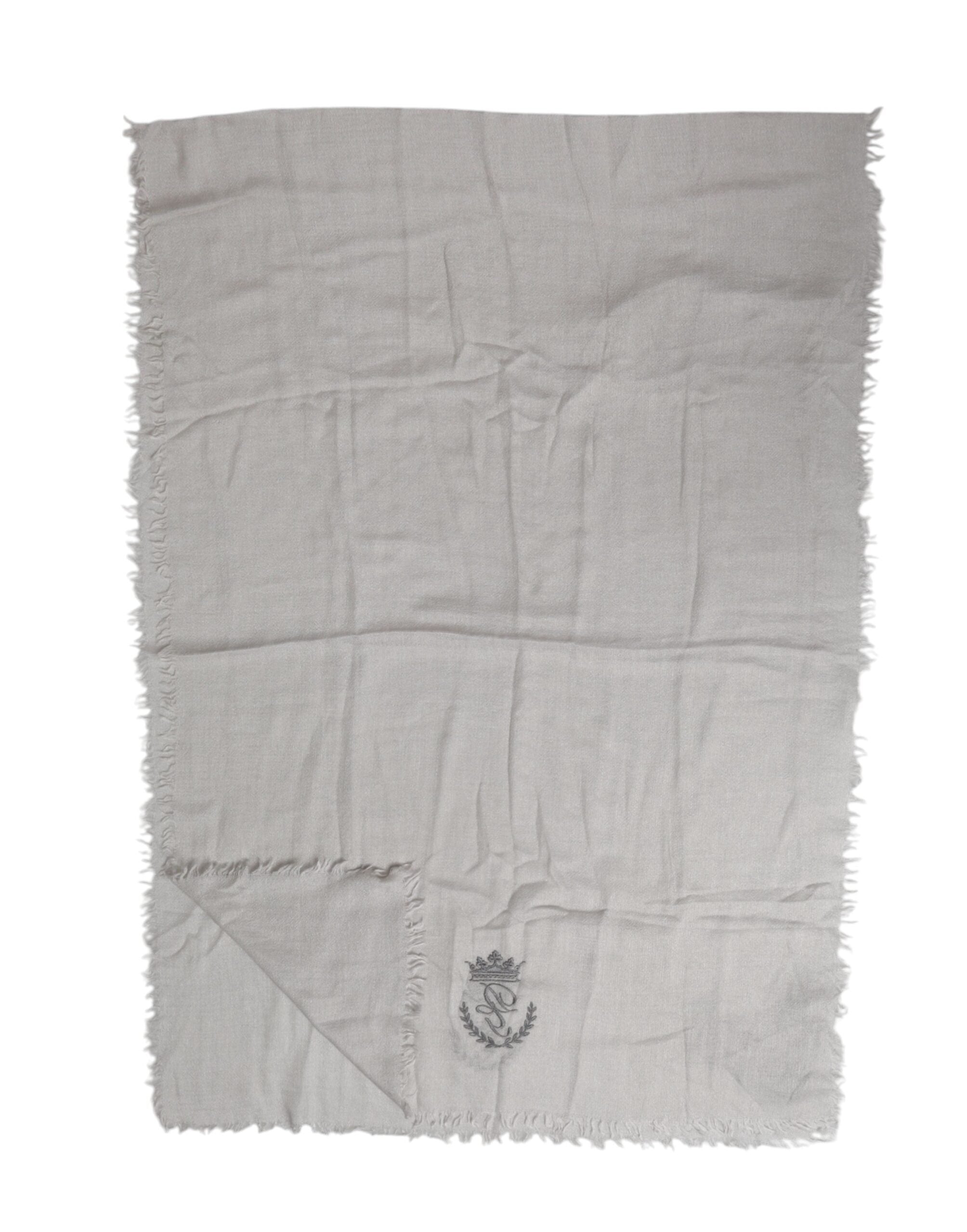 Dolce & Gabbana Grey DG Crown Neck Warmer Wrap Scarf-4