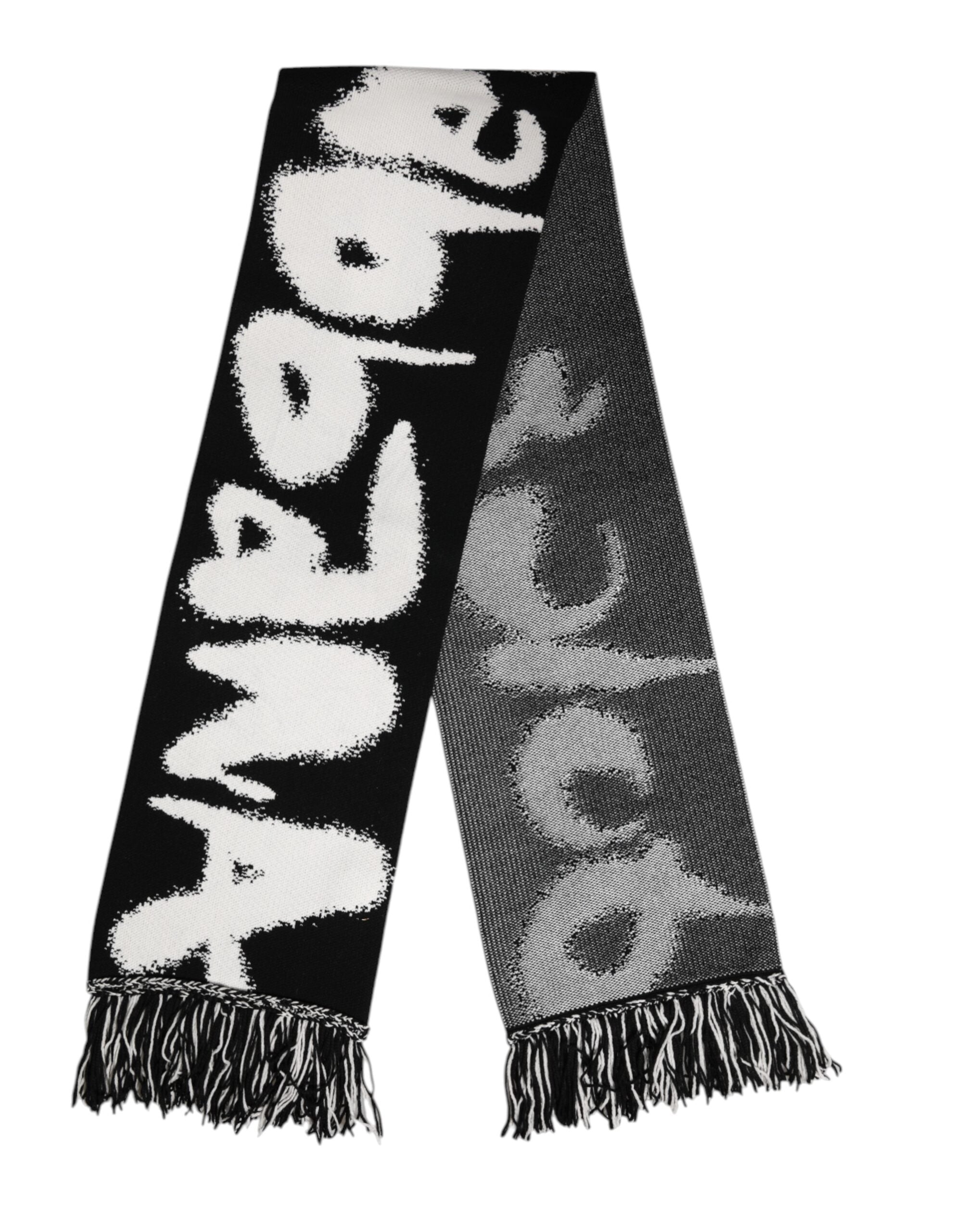 Dolce & Gabbana Black Logo Neck Warmer Wrap Men's Scarf-2