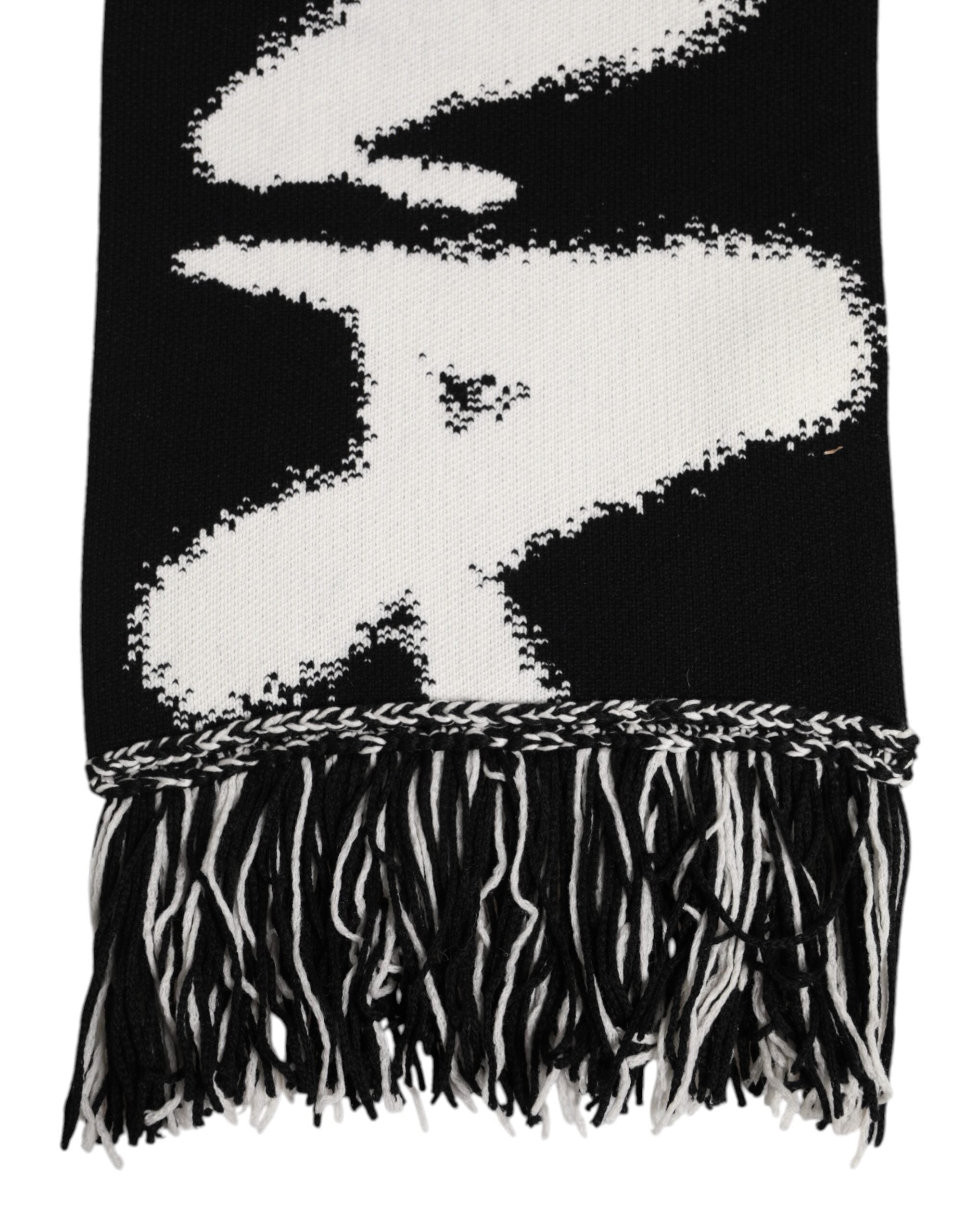 Dolce & Gabbana Black Logo Neck Warmer Wrap Men's Scarf-3