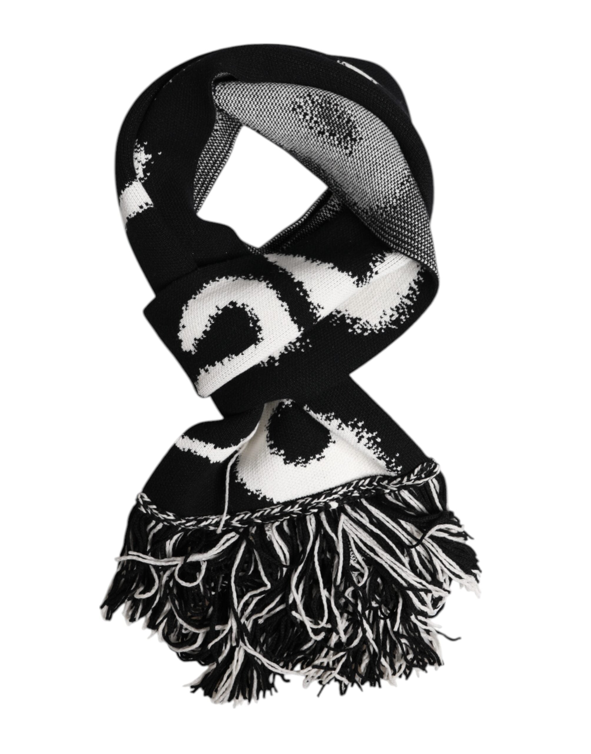 Dolce & Gabbana Black Logo Neck Warmer Wrap Men's Scarf