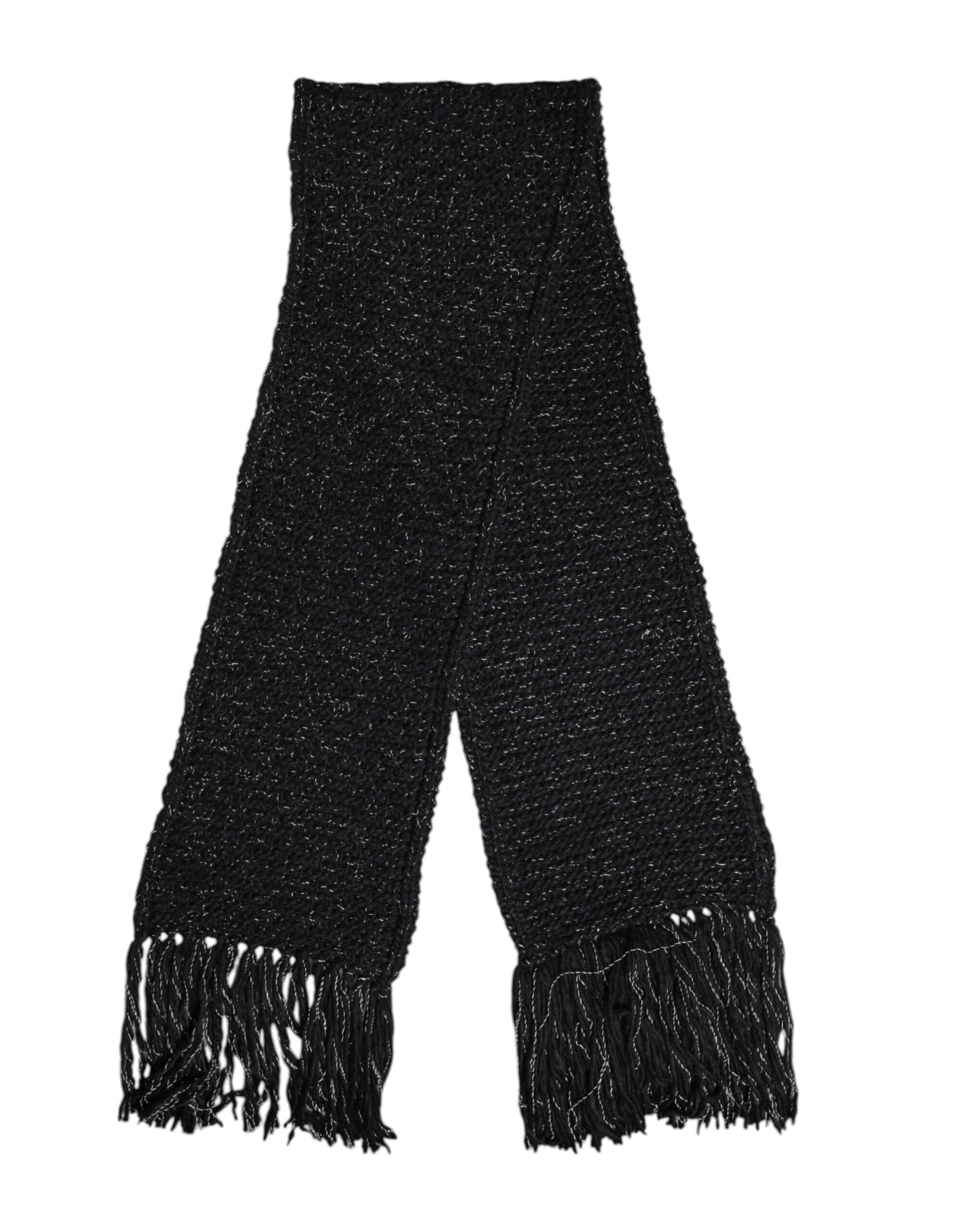 Dolce & Gabbana Black Cashmere Neck Warmer Wrap Scarf-2