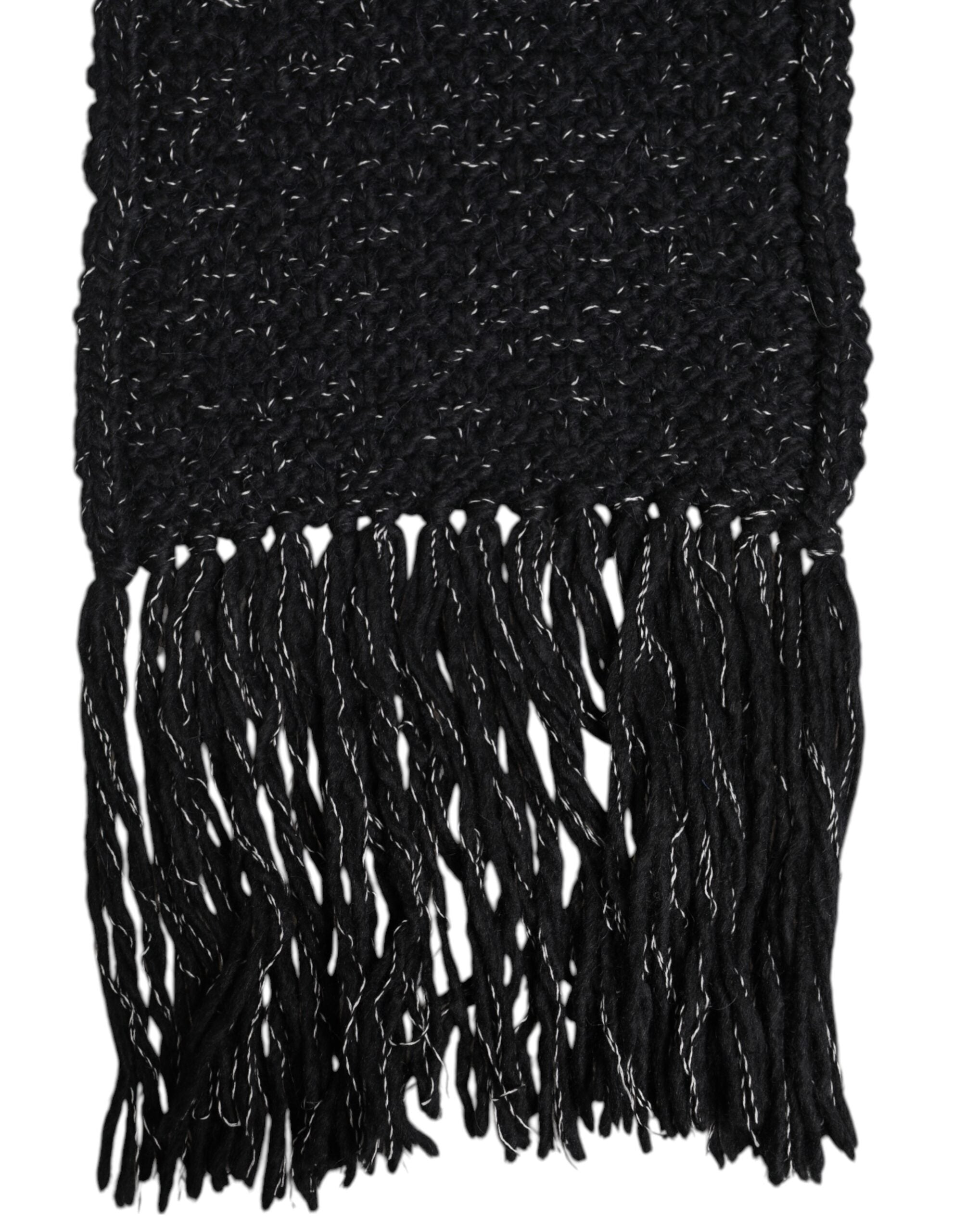 Dolce & Gabbana Black Cashmere Neck Warmer Wrap Scarf-4