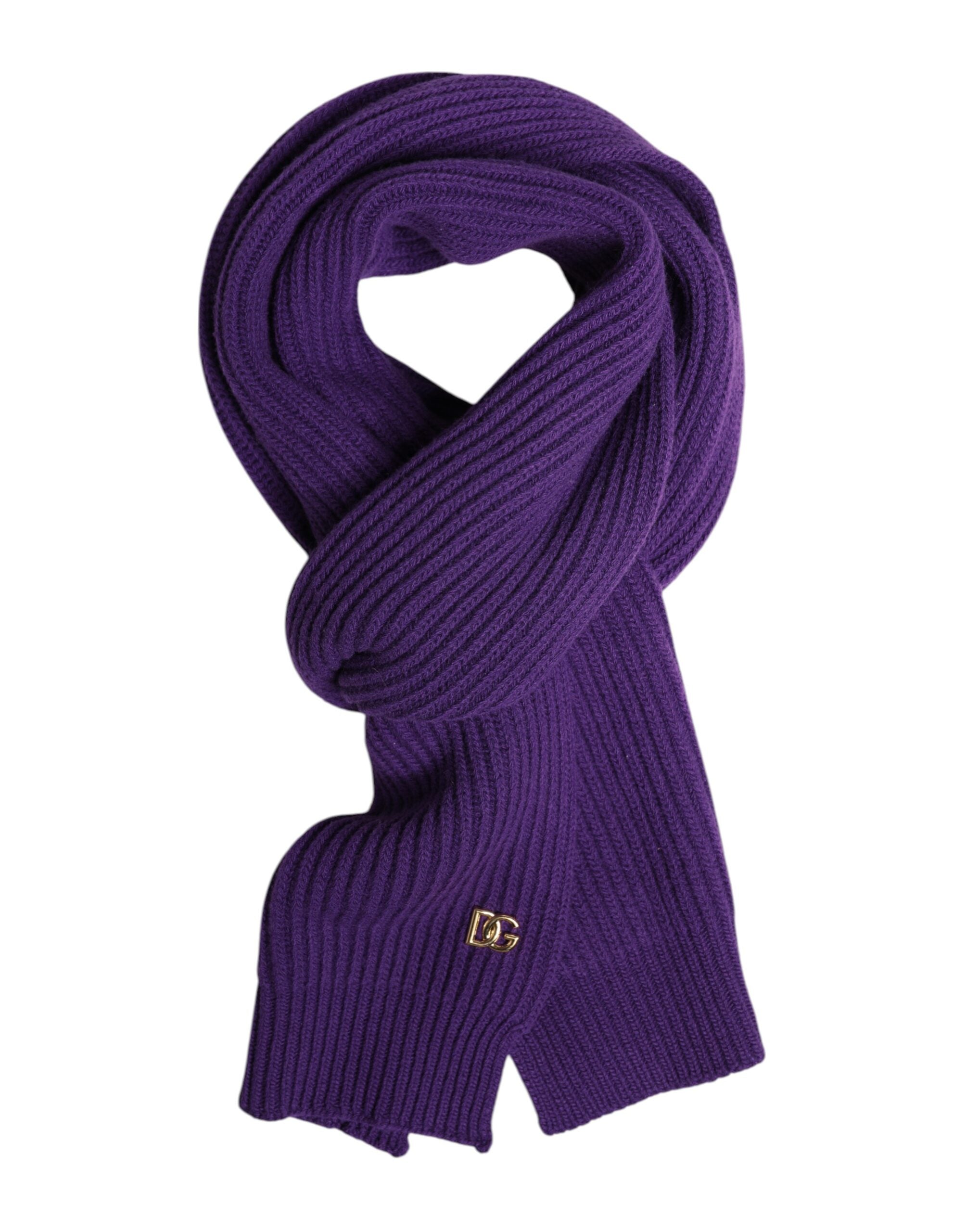 Bufanda chal envolvente con logotipo DG Lila de Dolce & Gabbana-1