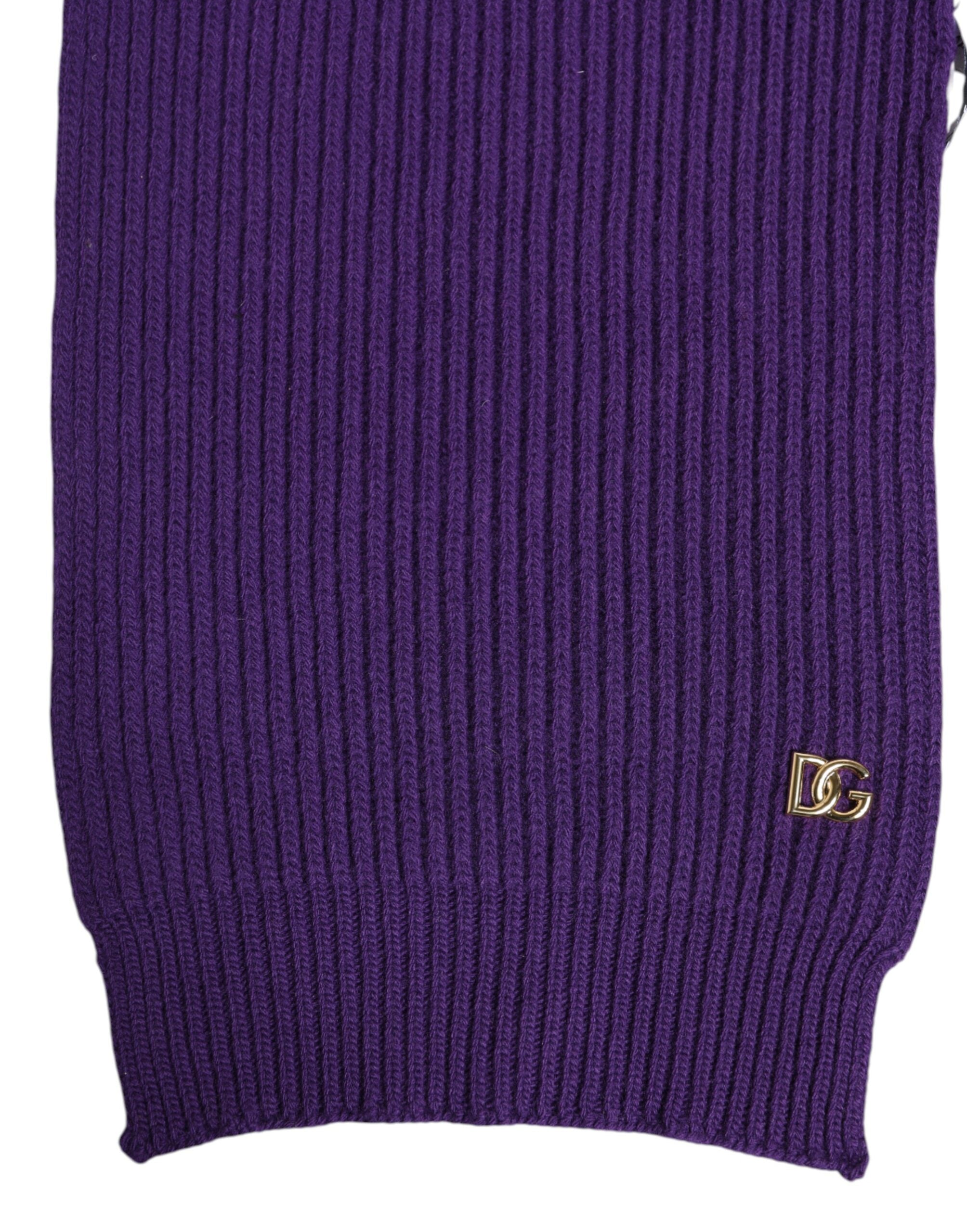 Bufanda chal envolvente con logotipo DG Lila de Dolce & Gabbana-4