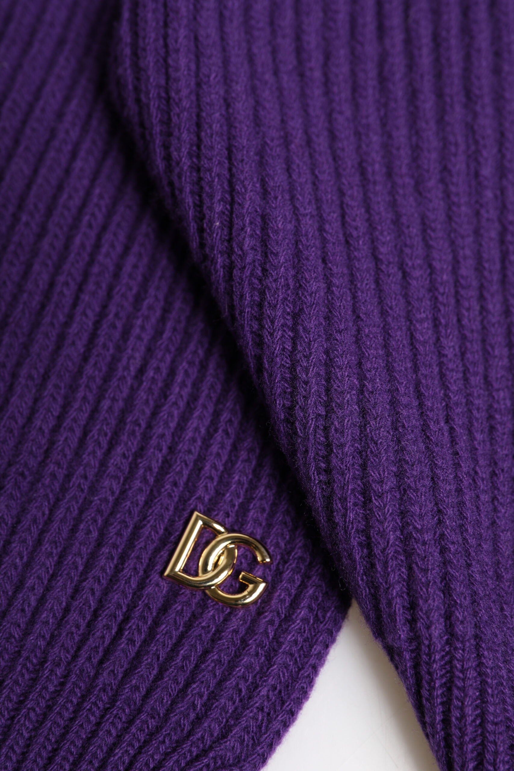 Bufanda chal envolvente con logotipo DG Lila de Dolce & Gabbana-5