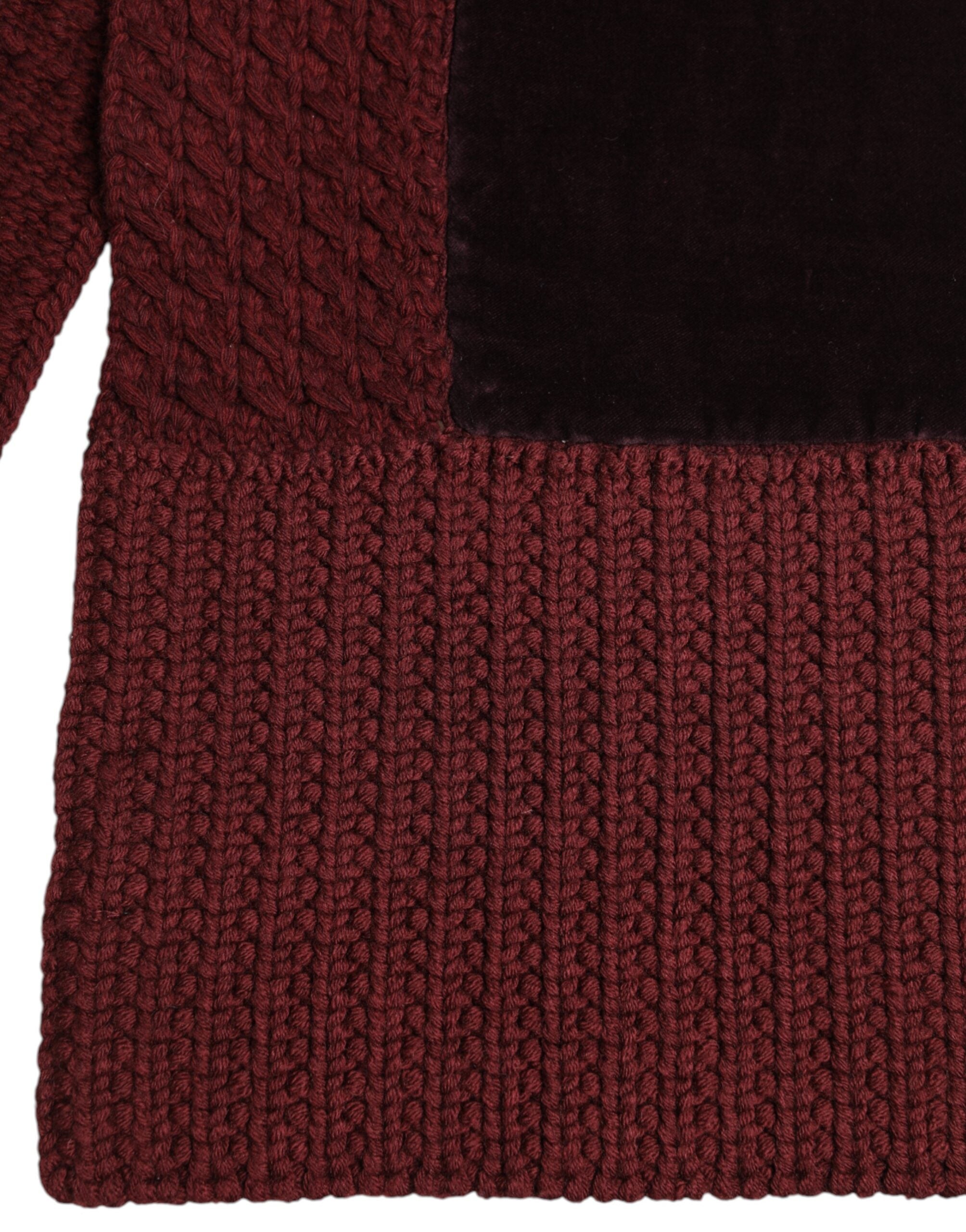 Dolce & Gabbana Maroon Black Neck Warmer Wrap Scarf-4