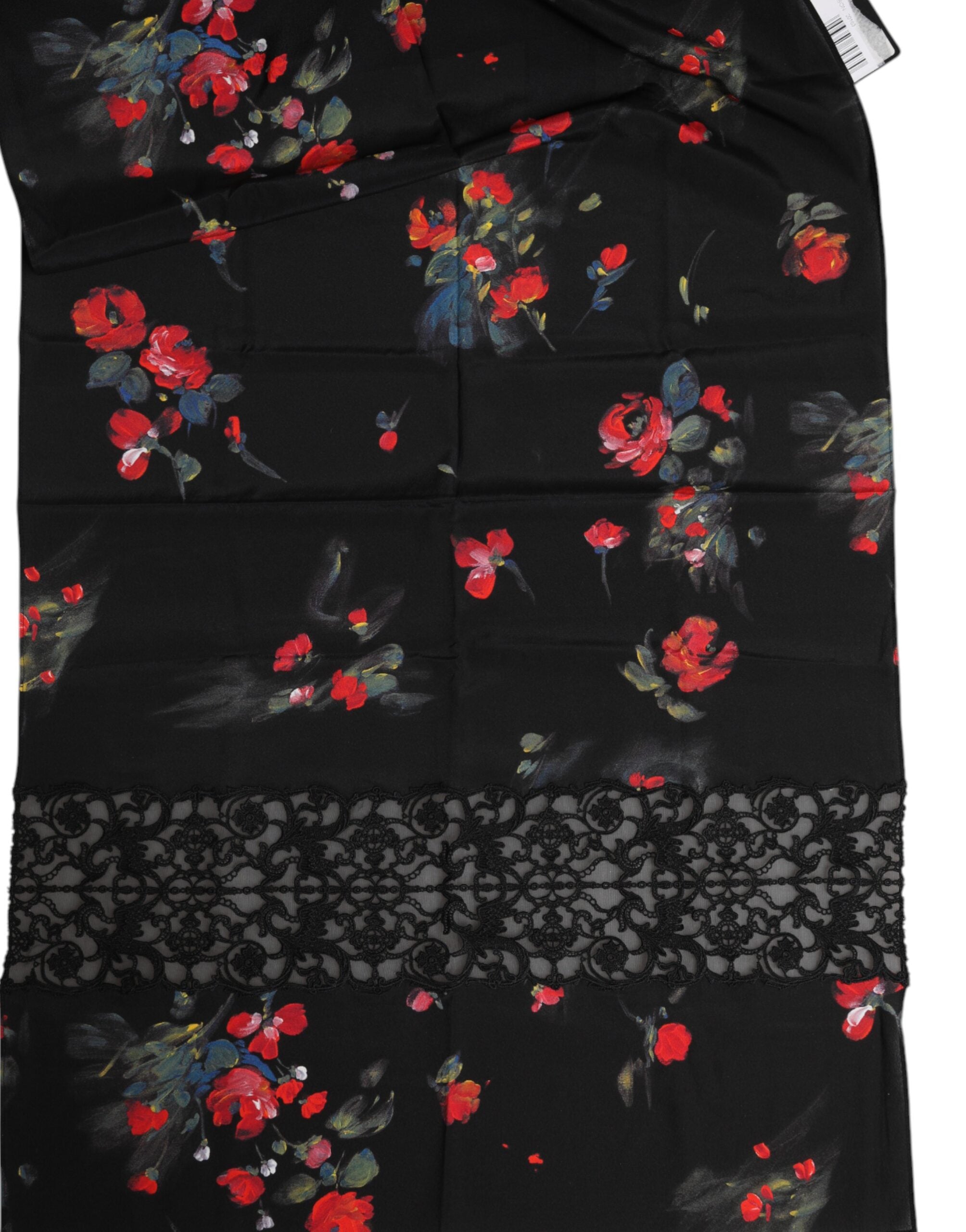 Dolce & Gabbana Black Floral Print Neck Warmer Wrap Scarf-4