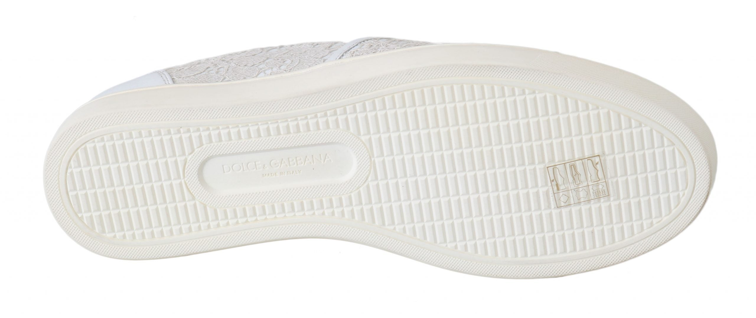Dolce & Gabbana White Leather Lace Slip-On Loafers Shoes-3