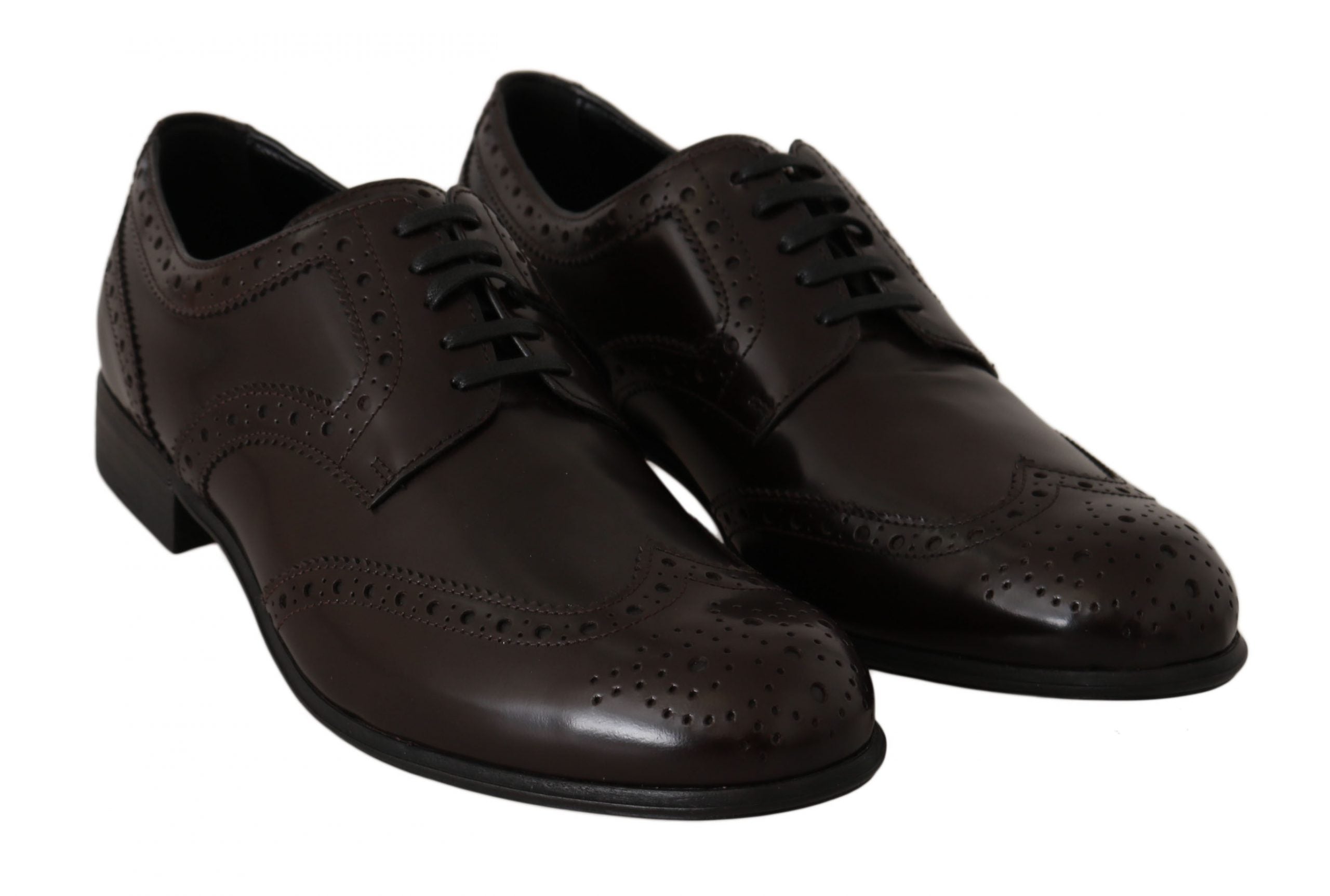 Dolce & Gabbana Braune Leder Broques Oxford Wingtip Schuhe-3