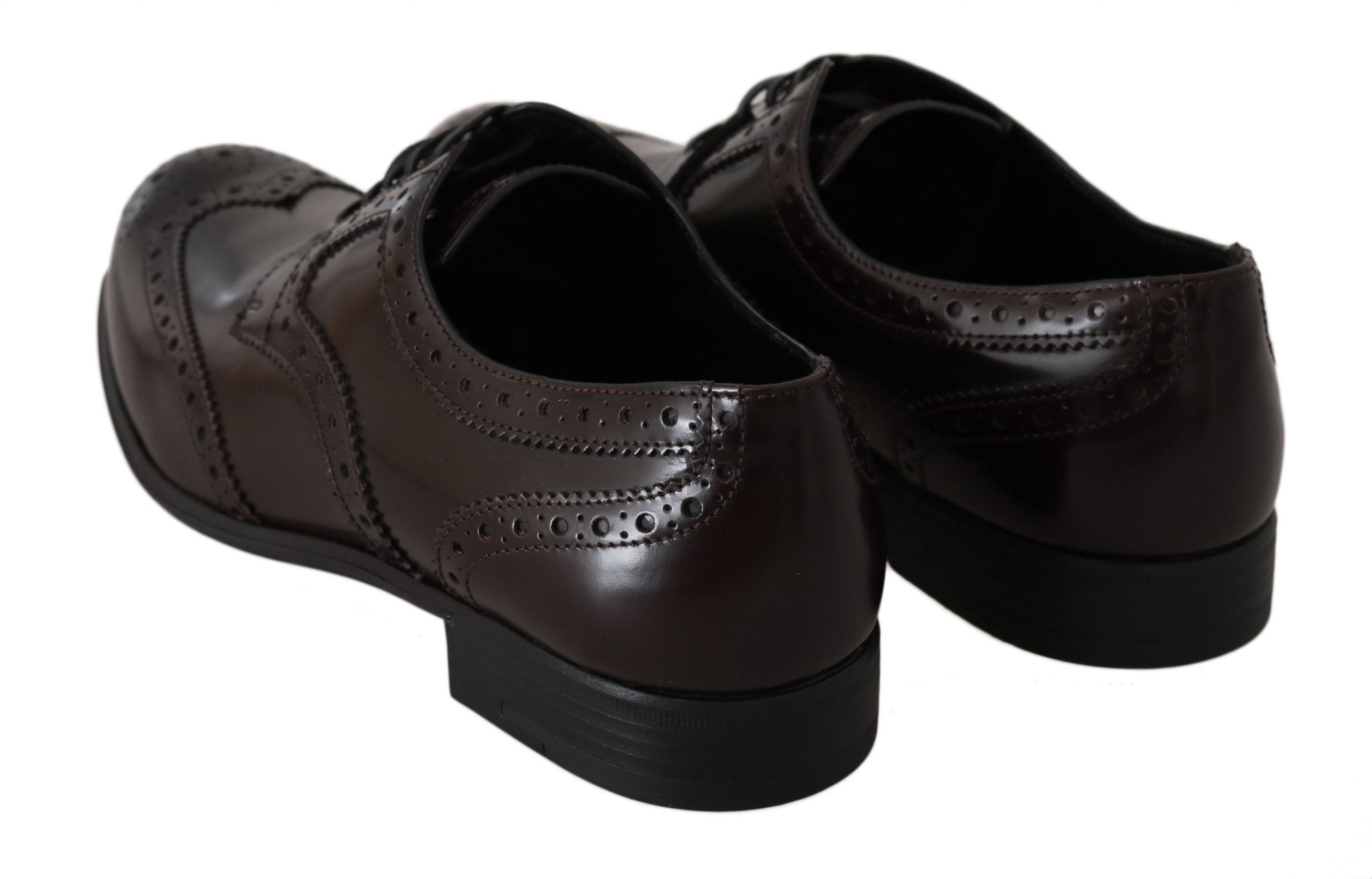 Dolce & Gabbana Braune Leder Broques Oxford Wingtip Schuhe-4