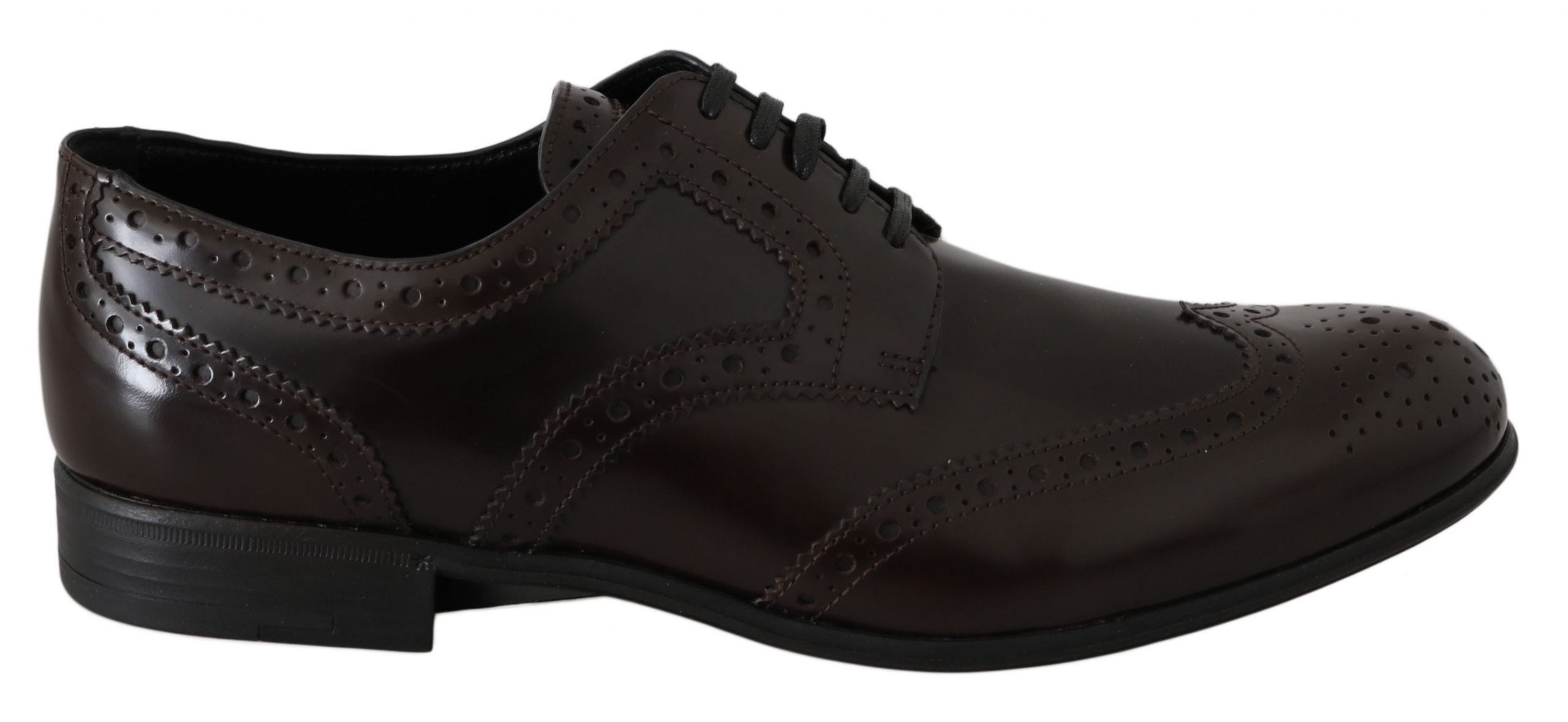 Dolce & Gabbana Braune Leder Broques Oxford Wingtip Schuhe-1