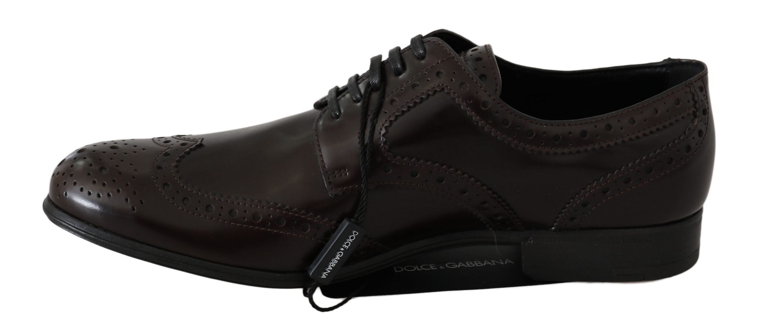 Dolce & Gabbana Braune Leder Broques Oxford Wingtip Schuhe-5