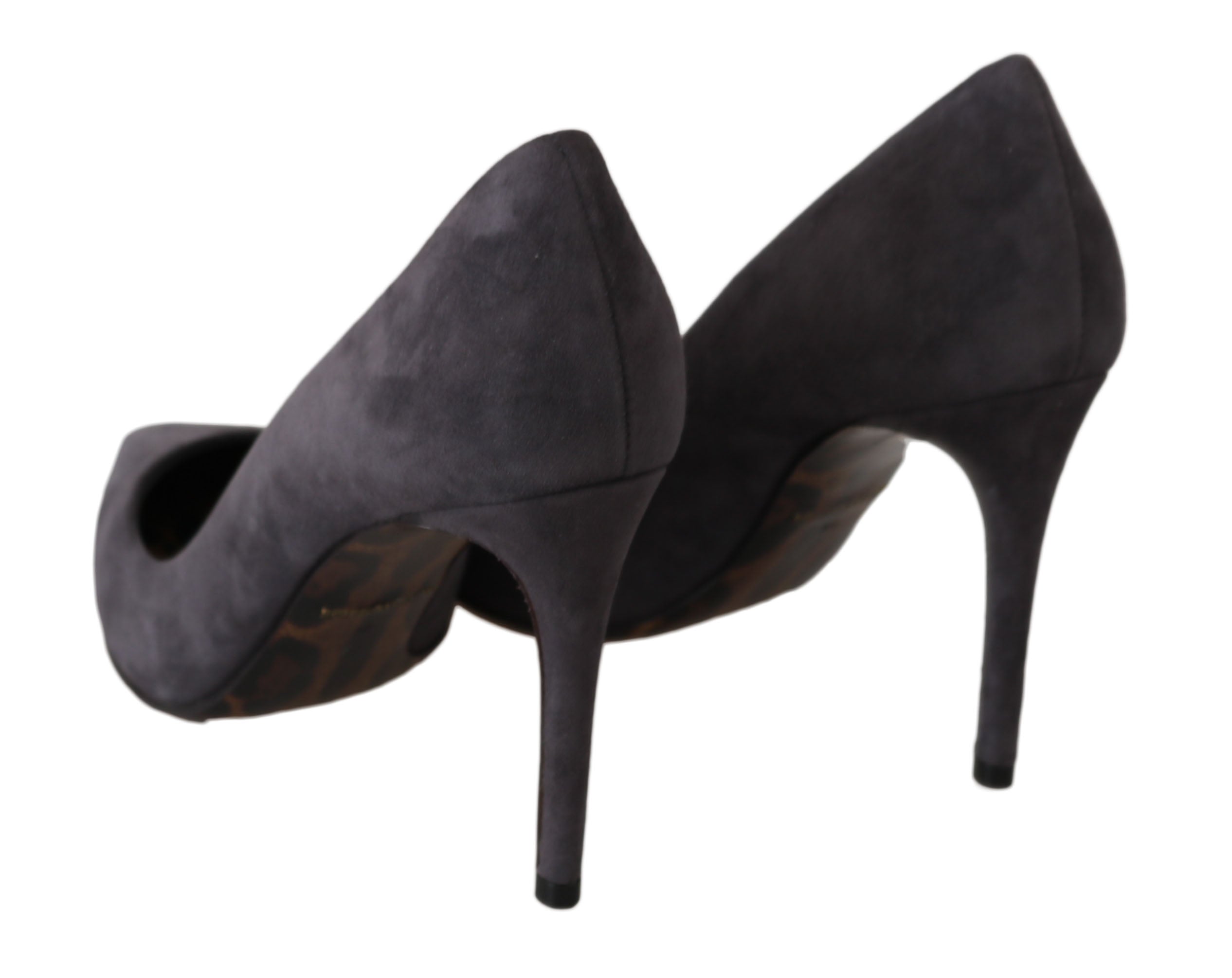 Dolce & Gabbana Grey Suede Leather Stiletto Shoes Heels-5