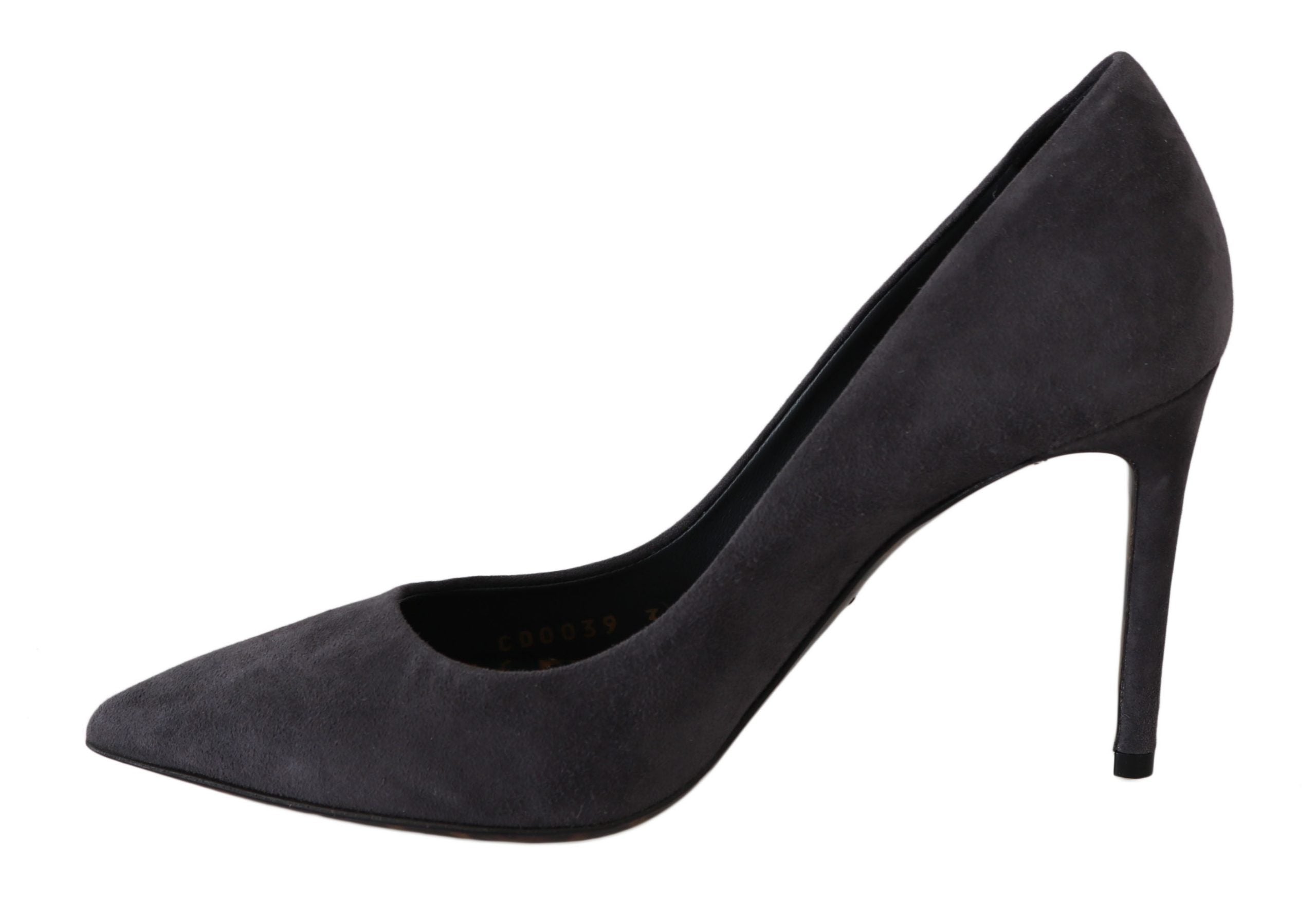 Dolce & Gabbana Grey Suede Leather Stiletto Shoes Heels-6