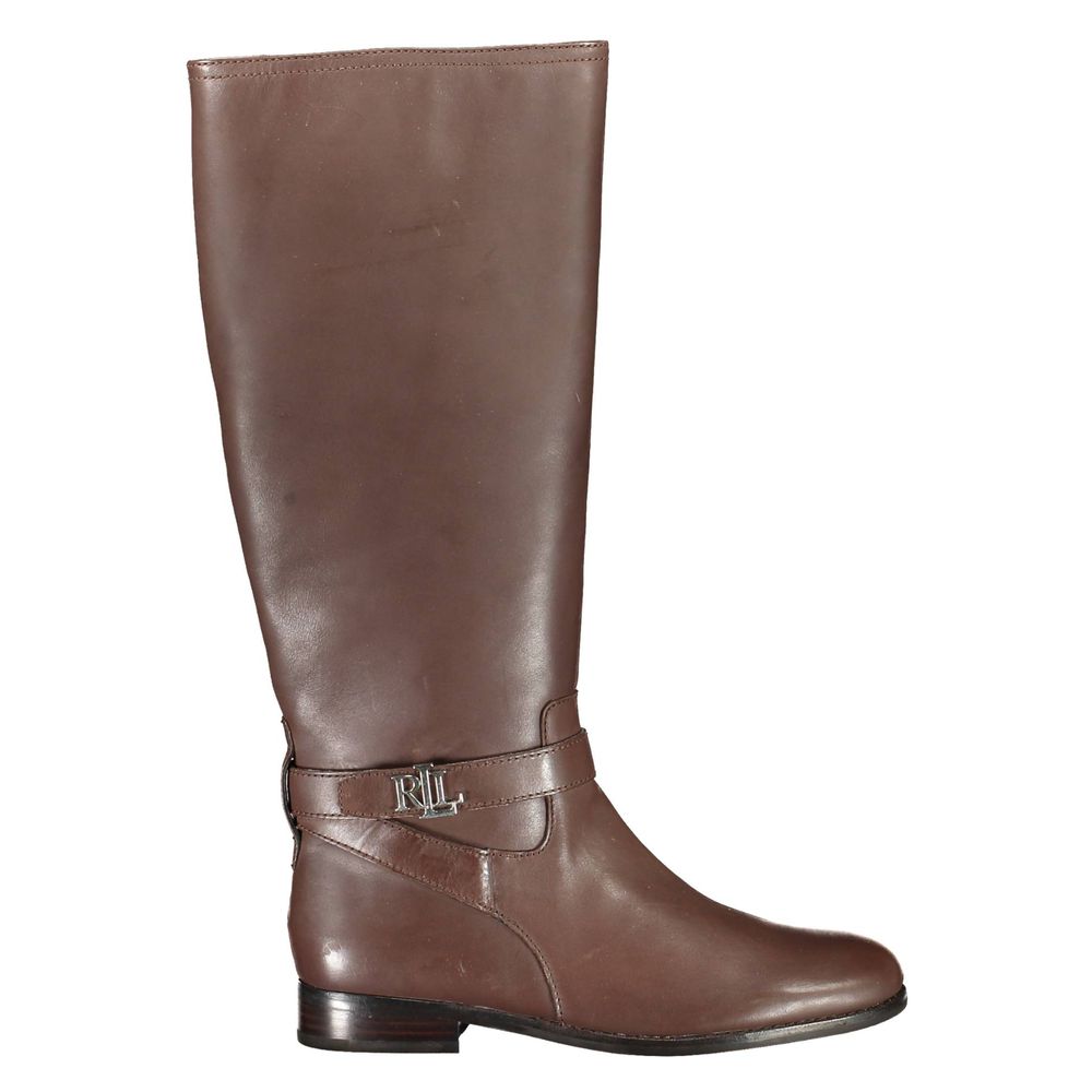 Ralph Lauren Brauner Leder Damenstiefel-1